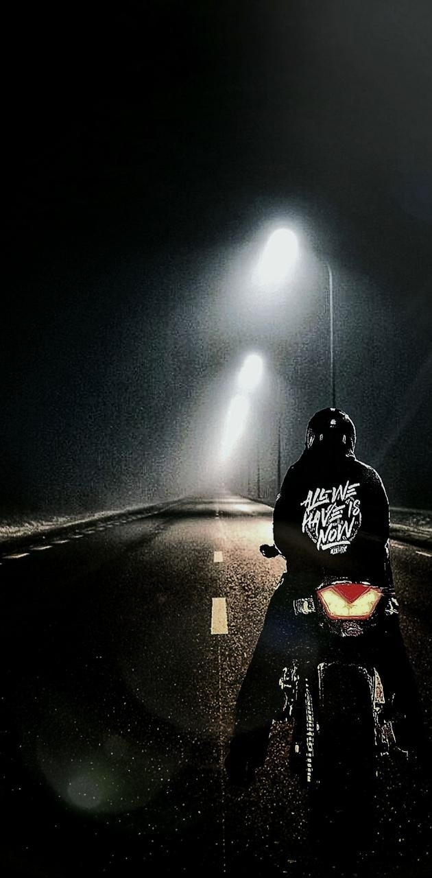 630x1280 Motorcycle dark road wallpaper, Phone