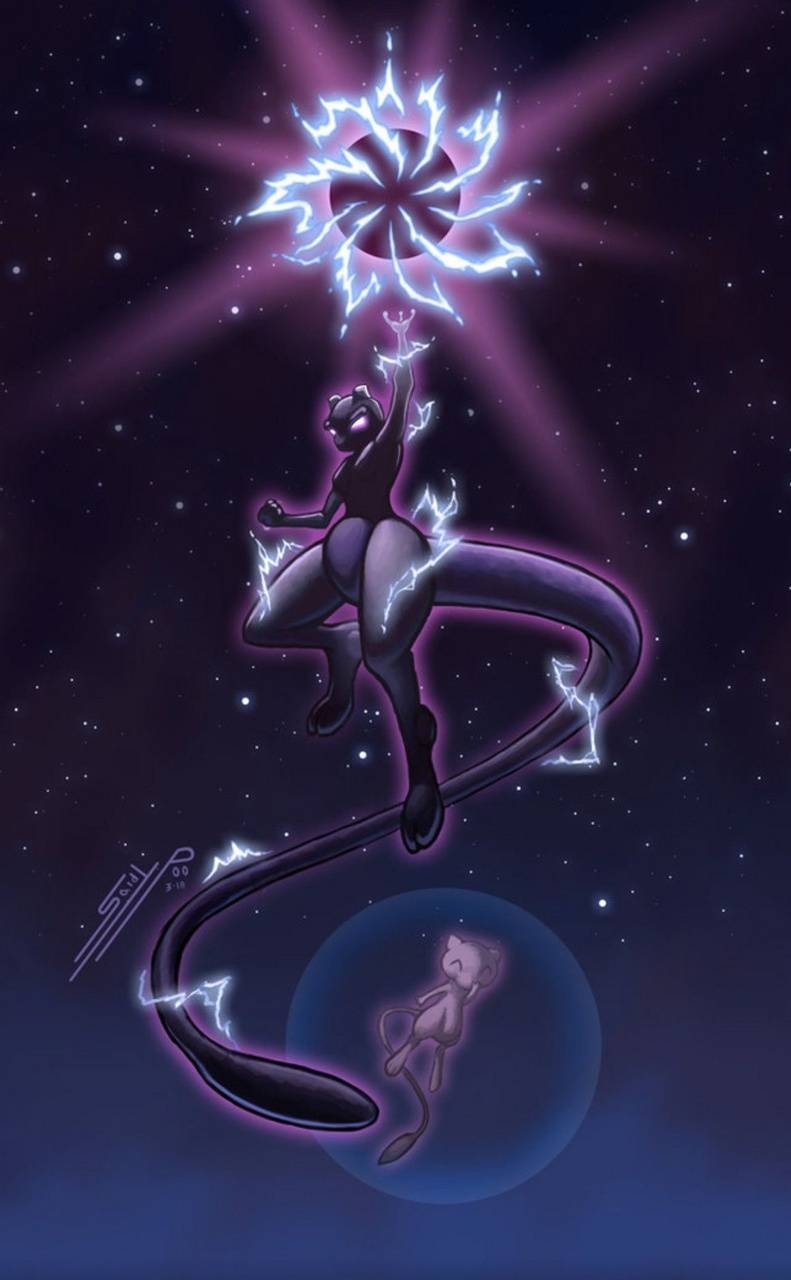 800x1280 Mew and Mewtwo wallpaper, Phone