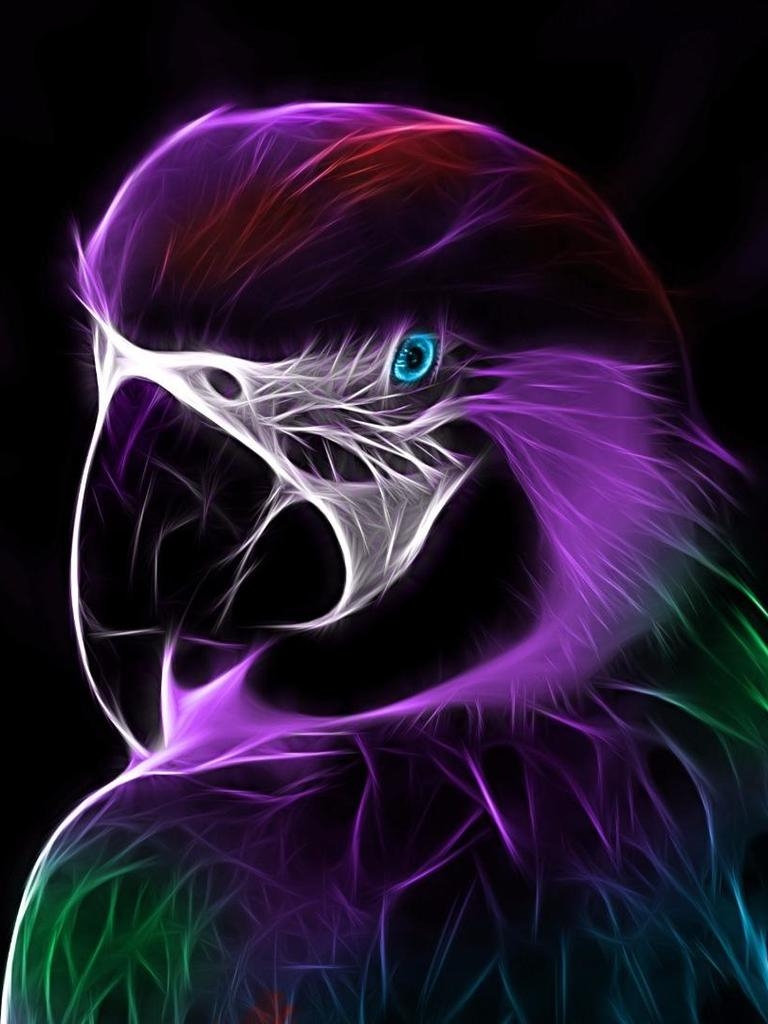 770x1030 Neon Animal Wallpaper, Phone