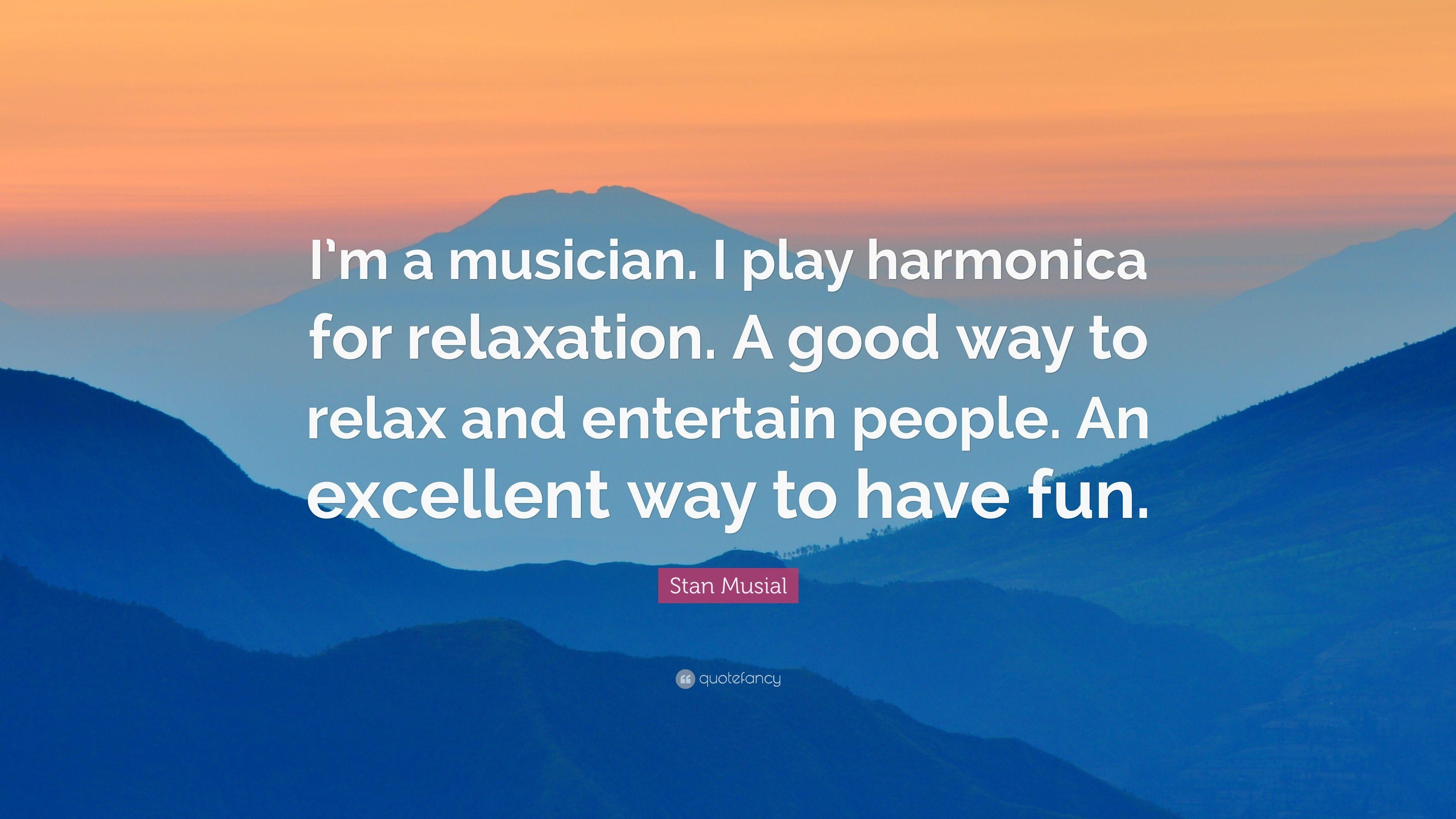 3840x2160 Stan Musial Quote: “I'm a musician. I play harmonica for relaxation, Desktop