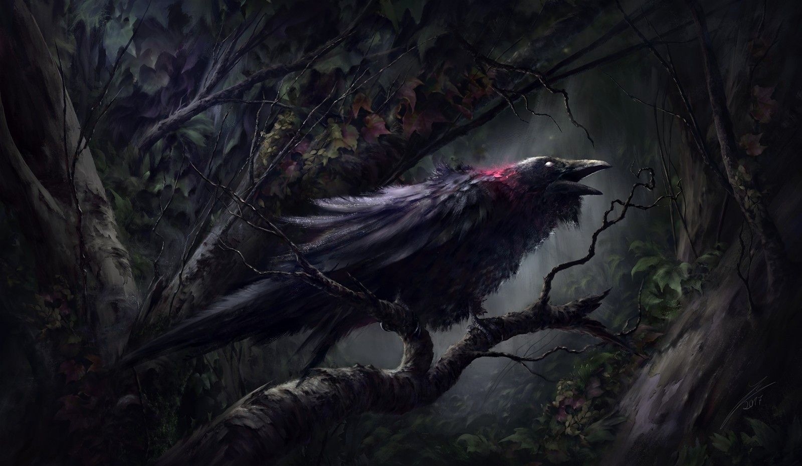 1600x930 Crows Wallpaper Lovely Wallpaper Digital Art Fantasy Art Birds, Desktop