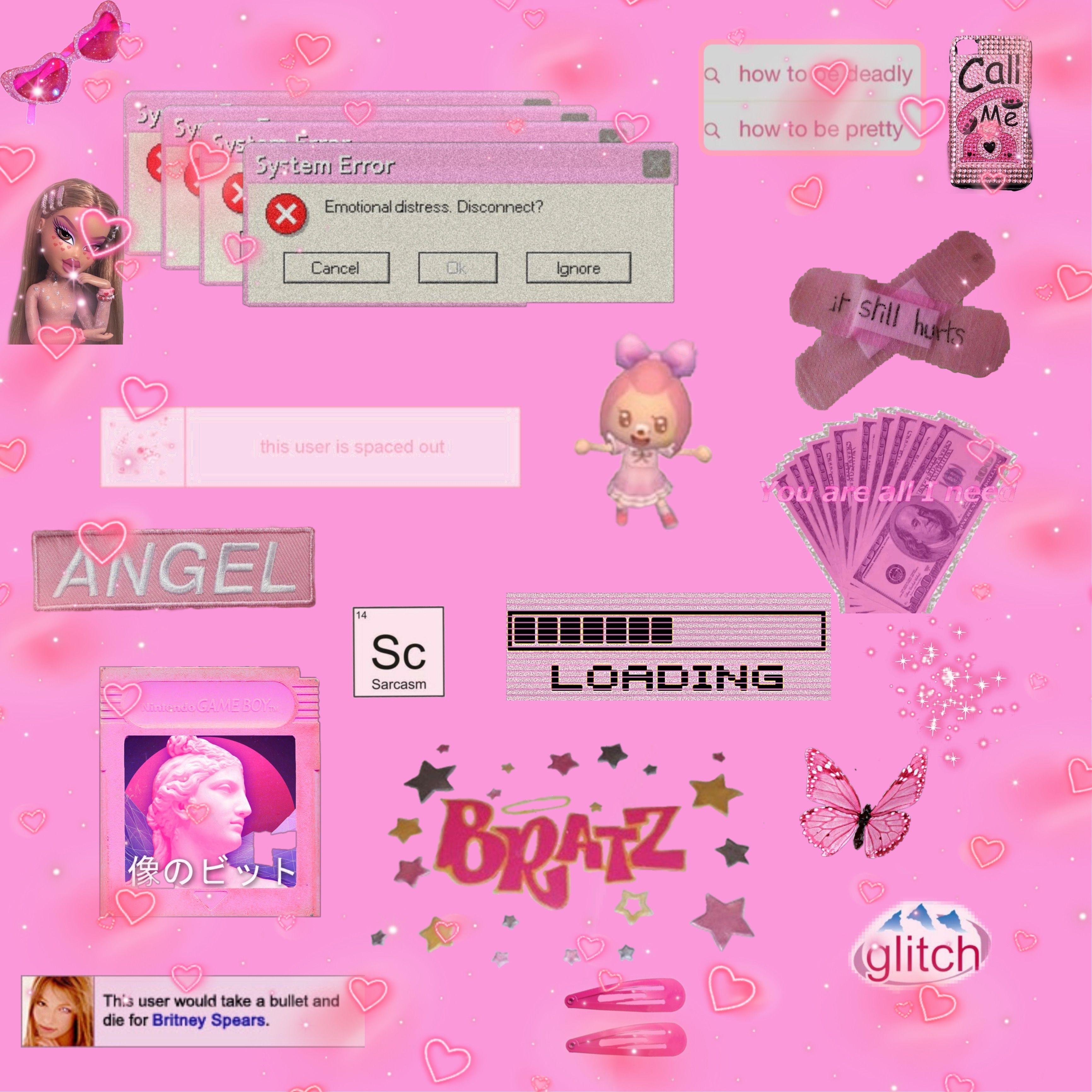 3470x3470 freetoedit 2000s aesthetic pink y2k bratz glitcheffect, Phone