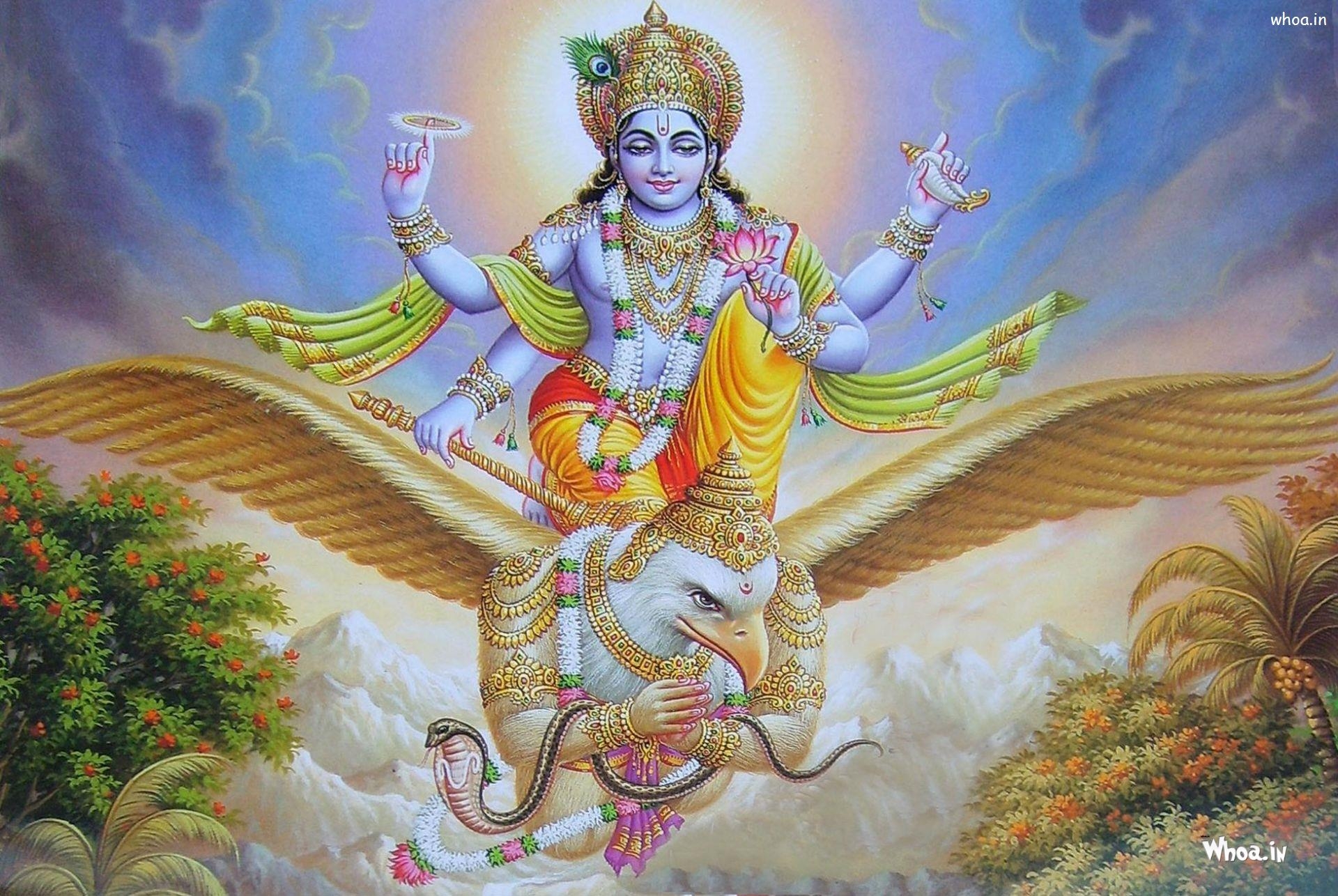 1920x1290 Lord Vishnu Setting On Garuda Art HD Wallpaper, Desktop