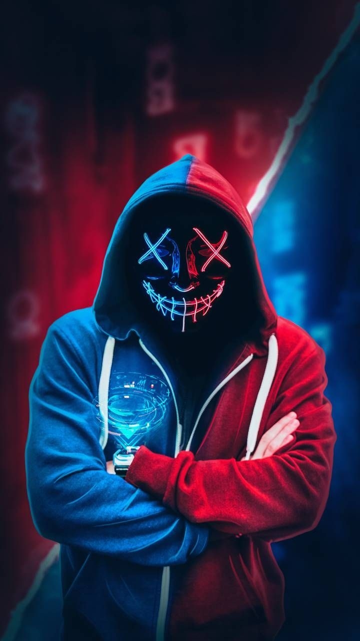 720x1280 Download Mask Neon Boy wallpaper, Phone