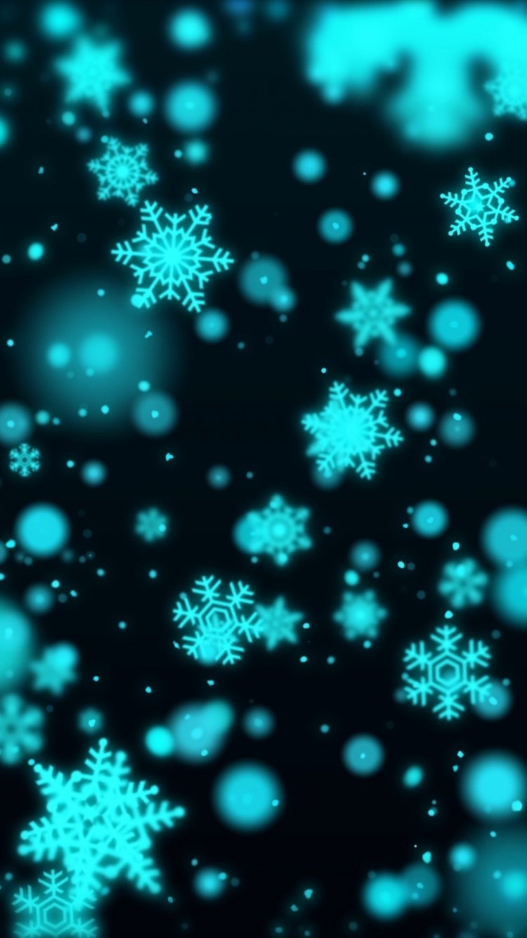 750x1340 Download wallpaper  blue snowflakes, bokeh, artwork, iphone iphone  HD background, 17097, Phone