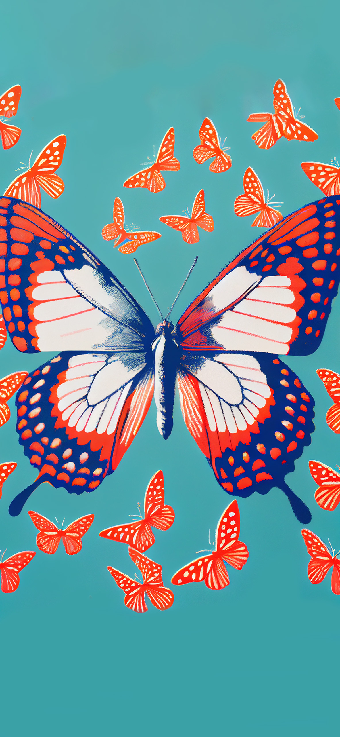 1190x2560 Butterfly Preppy Aesthetic Wallpaper, Phone