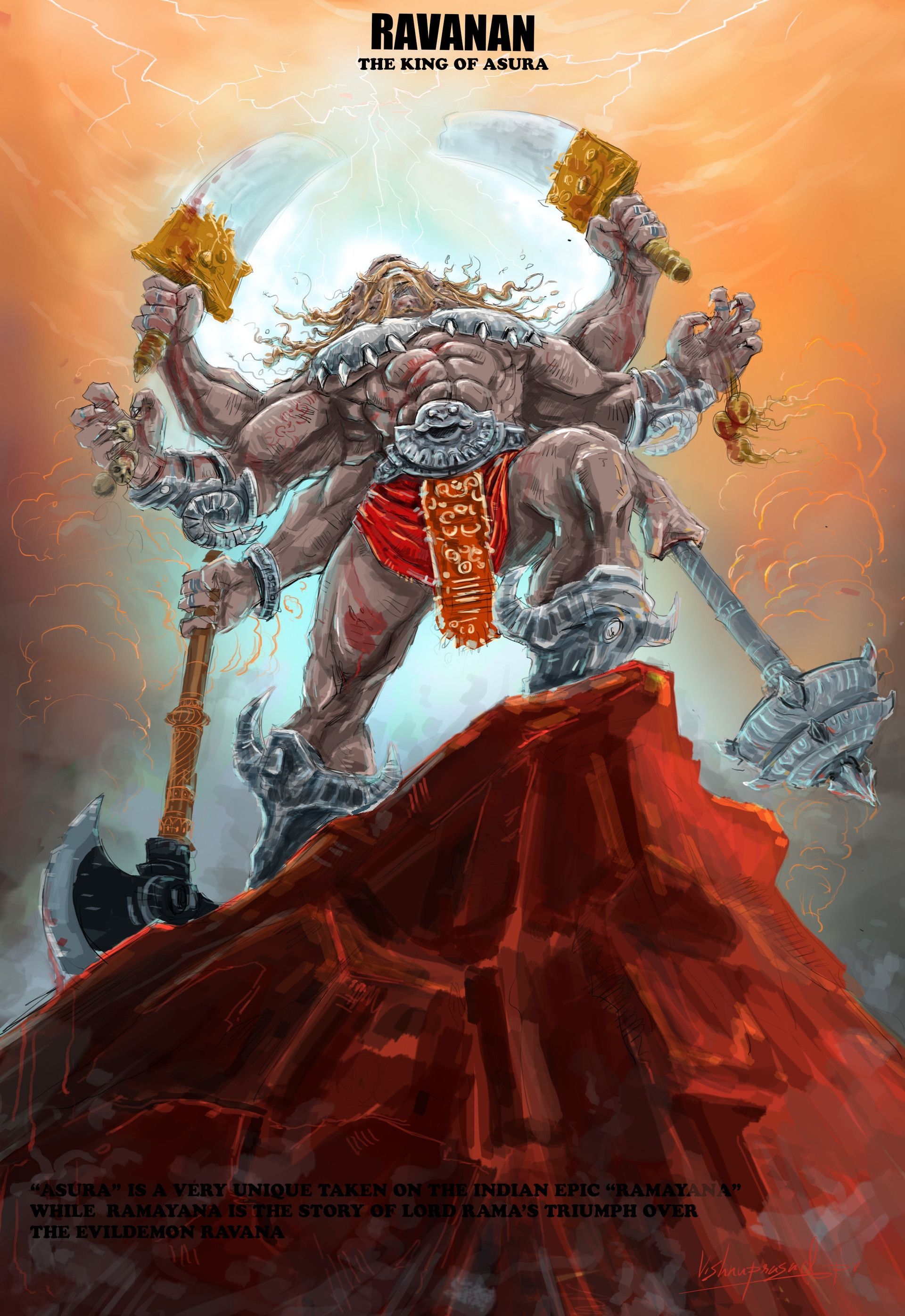 1920x2800 The Ravana, vishnu prasad. Lord vishnu wallpaper, Phone