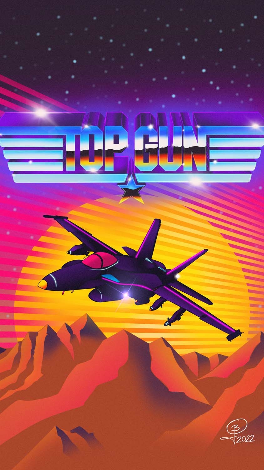 850x1500 Top Gun Retrowave iPhone Wallpaper HD, Phone