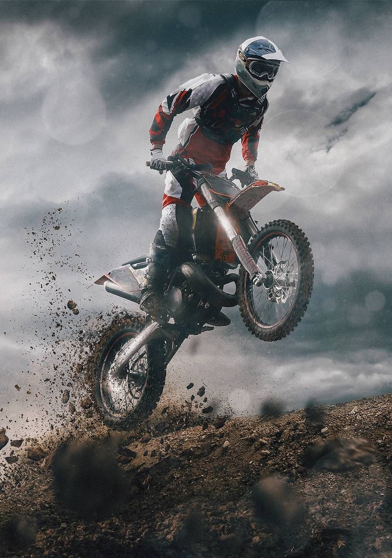 1350x1920 Download Dirt Bike Aesthetic Shot Wallpaper, Phone