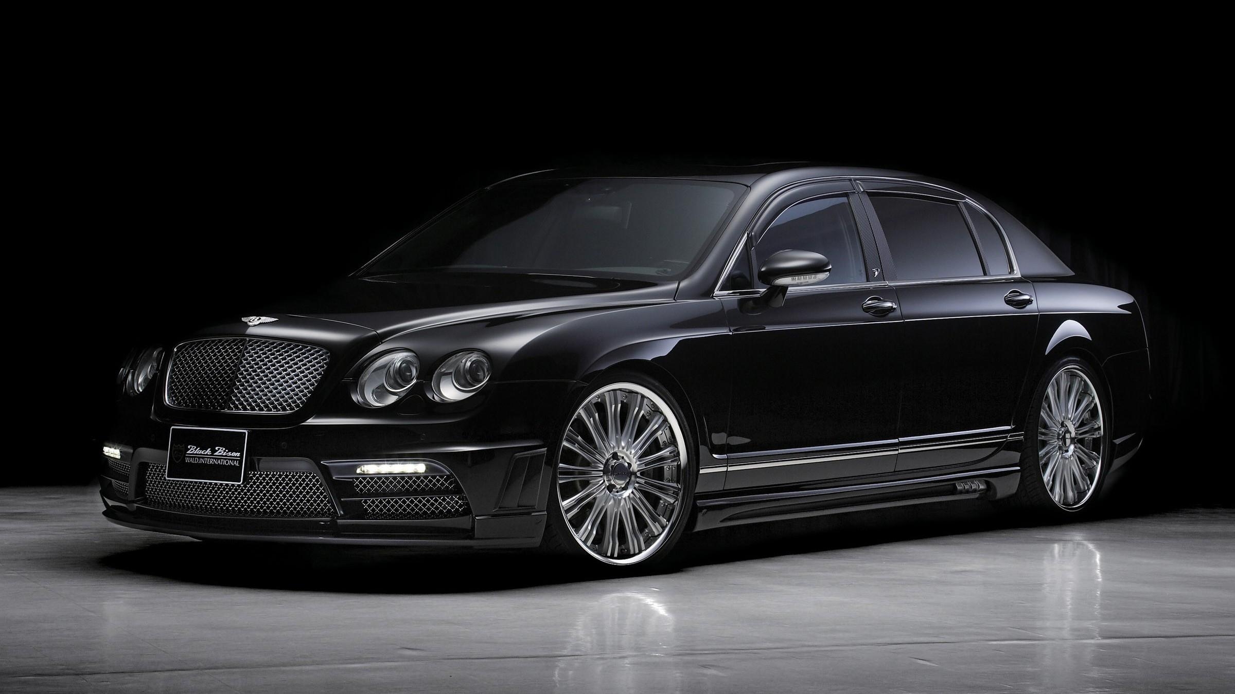 2400x1350 Black cars vehicles bentley continental flying spur bison wallpaper, Desktop