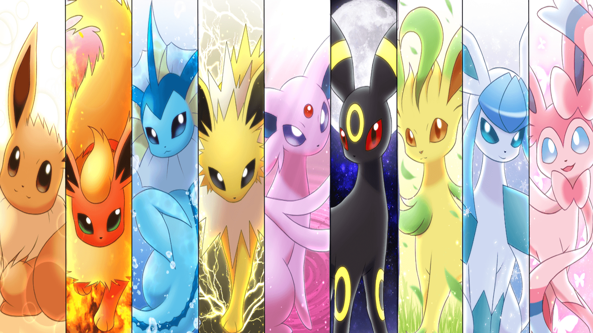 1920x1080 Pokemon Eeveelution Wallpaper Side By Side FREE HD WALLPAPERS, Desktop