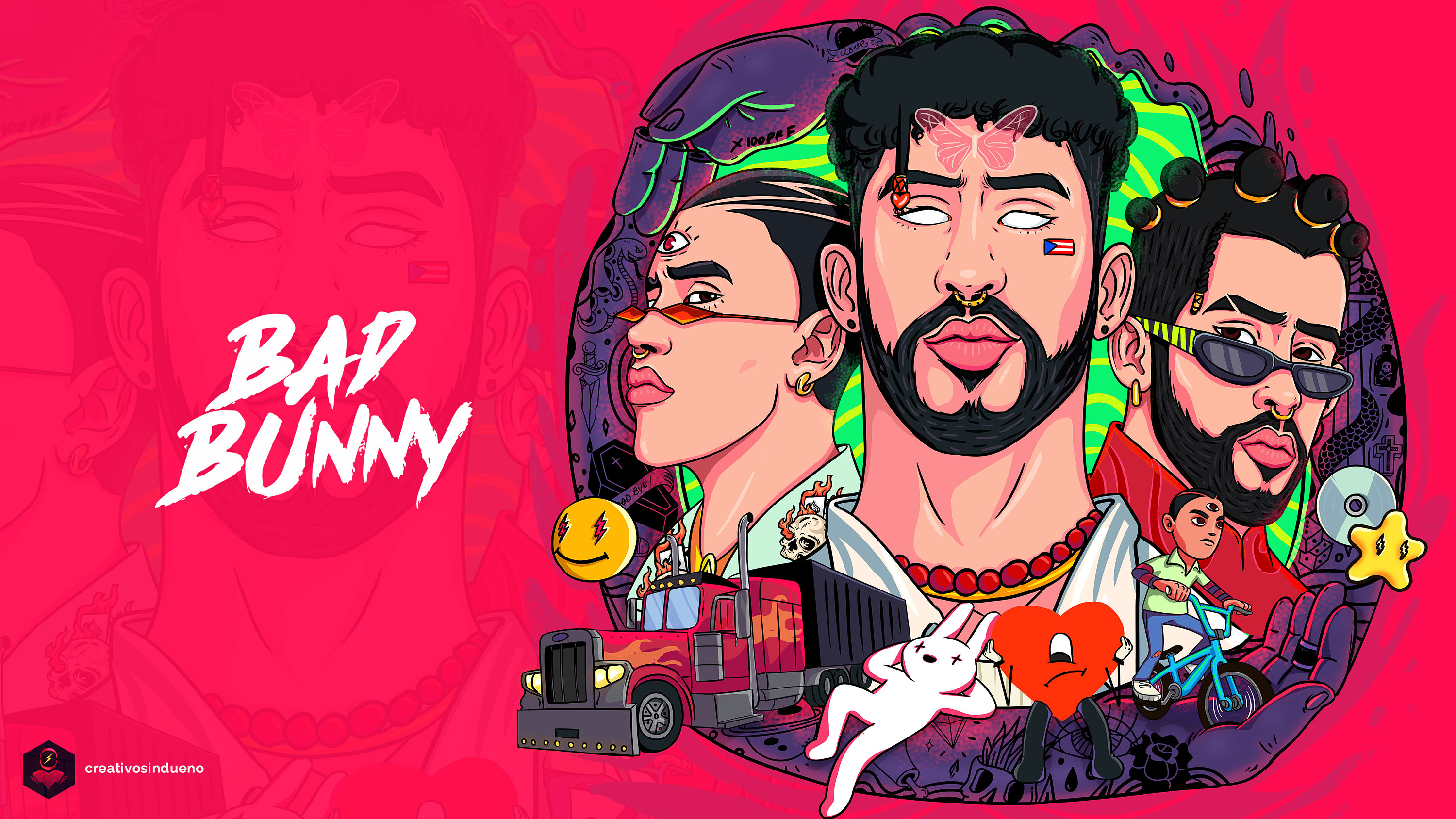 3000x1690 Badbunny X100pre Wallpaper Digital Download, Desktop