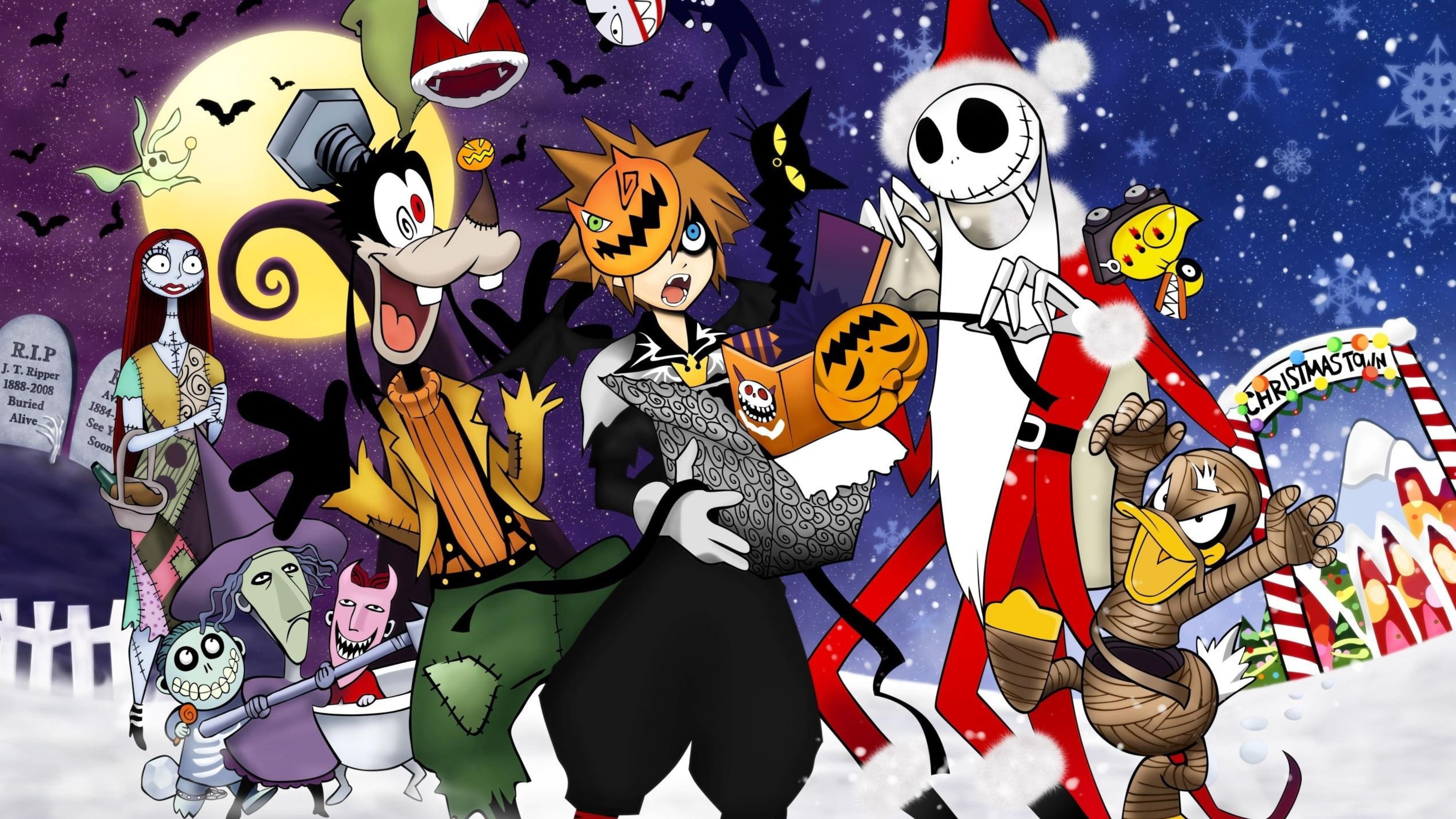 3840x2160 Kingdom Hearts Meets Jack Santa Claus Nightmare Before Christmas 4K HD Movies Wallpaper, Desktop