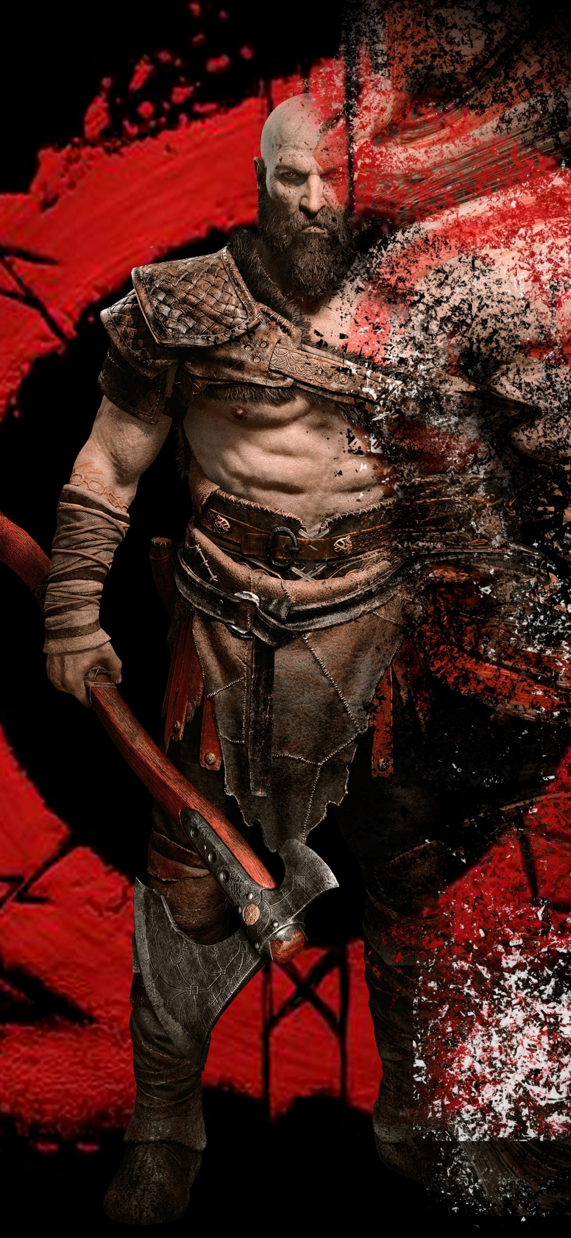 1130x2440 Download  wallpaper kratos, warrior, digital art, god of war, iphone x  HD image, background, 8136, Phone