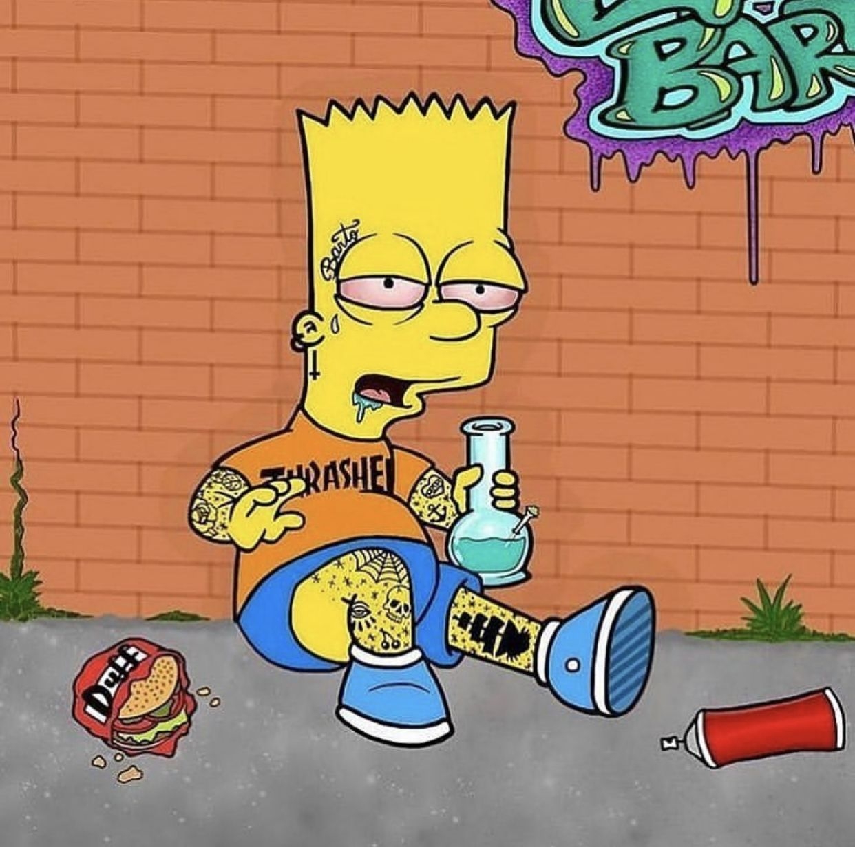 1250x1240 Bart Simpsons Smoking Wallpaper, Desktop