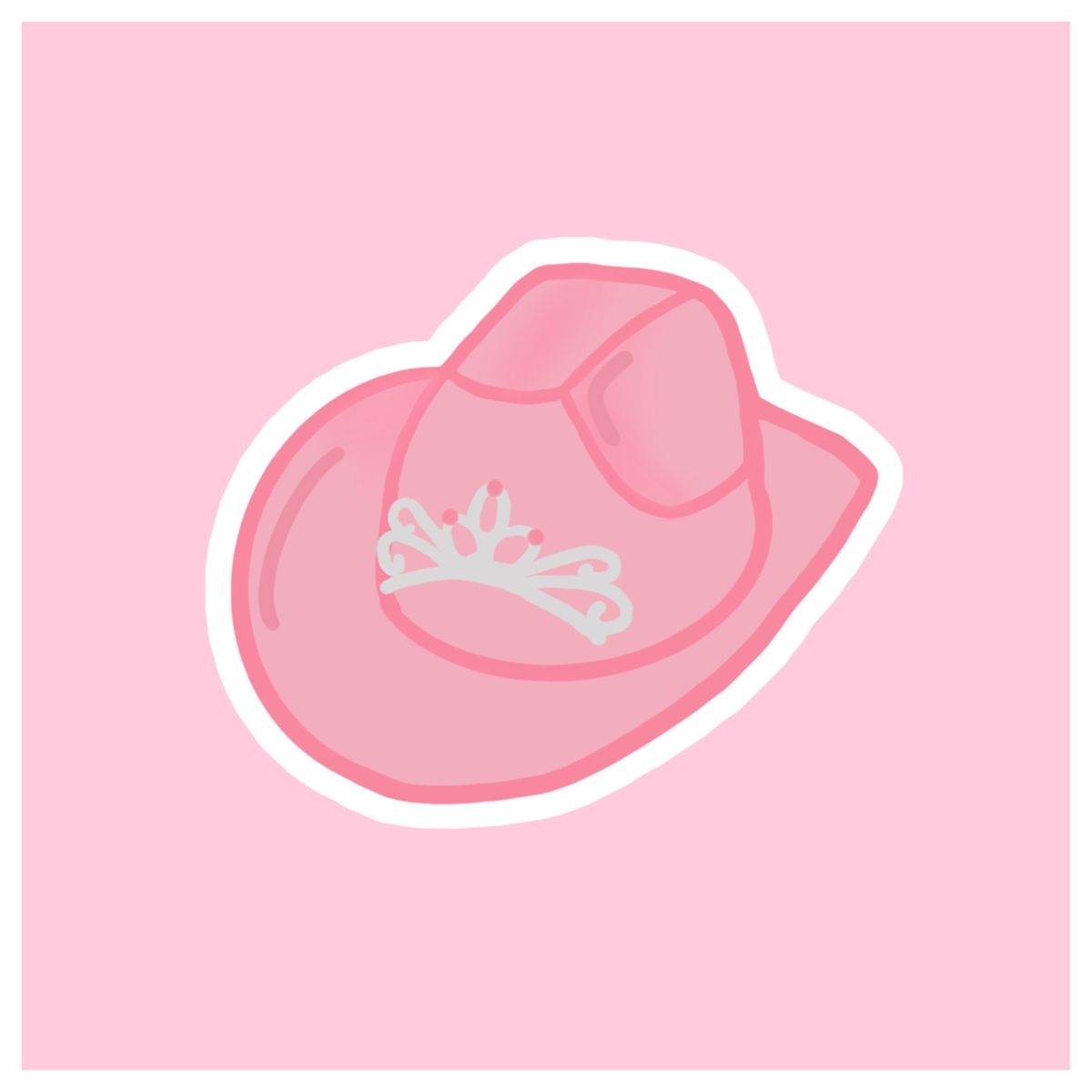 1200x1200 Pretty Pink Cowgirl Hat Sticker by morganicdesigns. Valentines wallpaper iphone, Preppy wallpaper, Valentines wallpaper, Phone