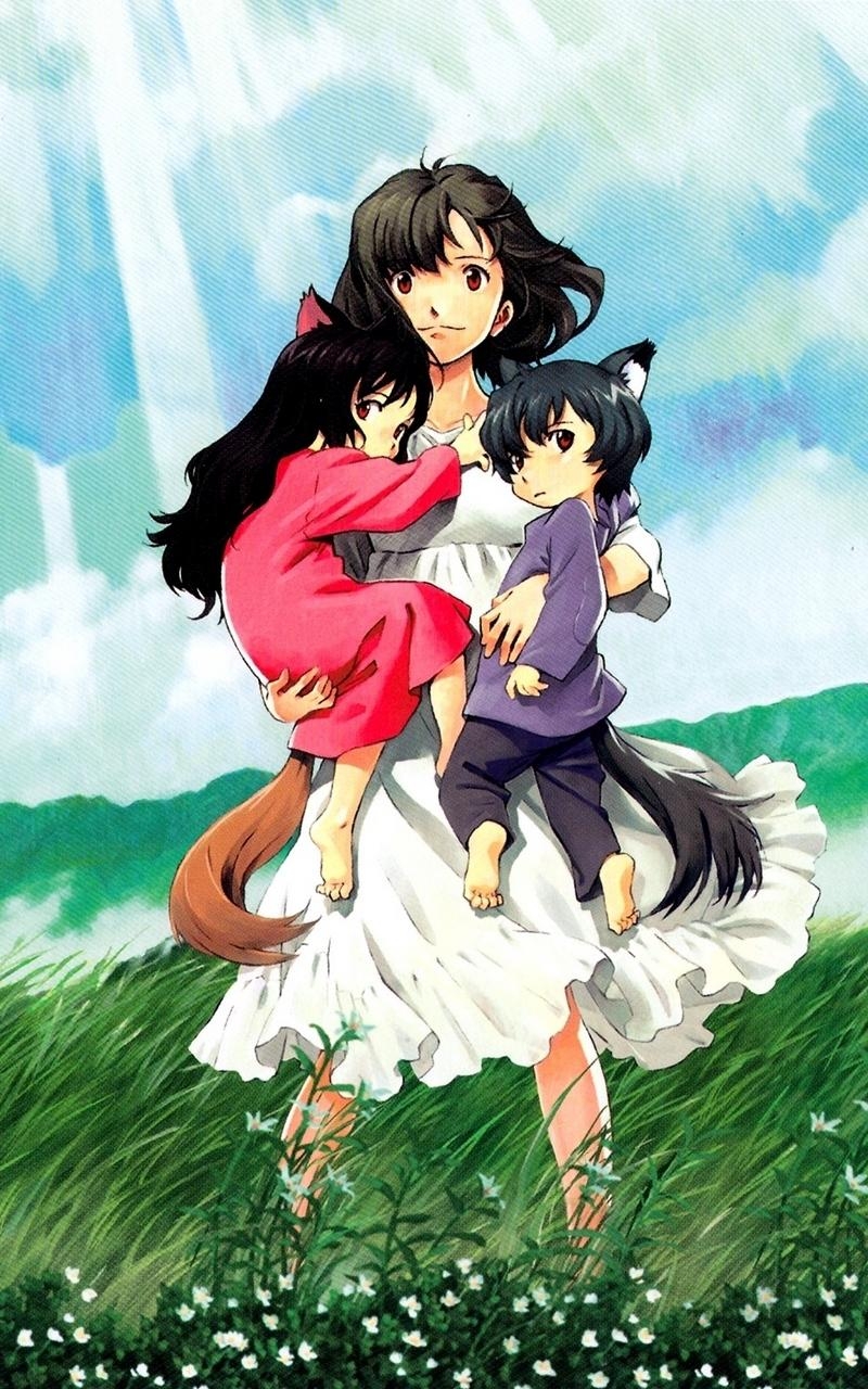 800x1280 Download wallpaper  wolf children ame and yuki, anime, girl, Phone