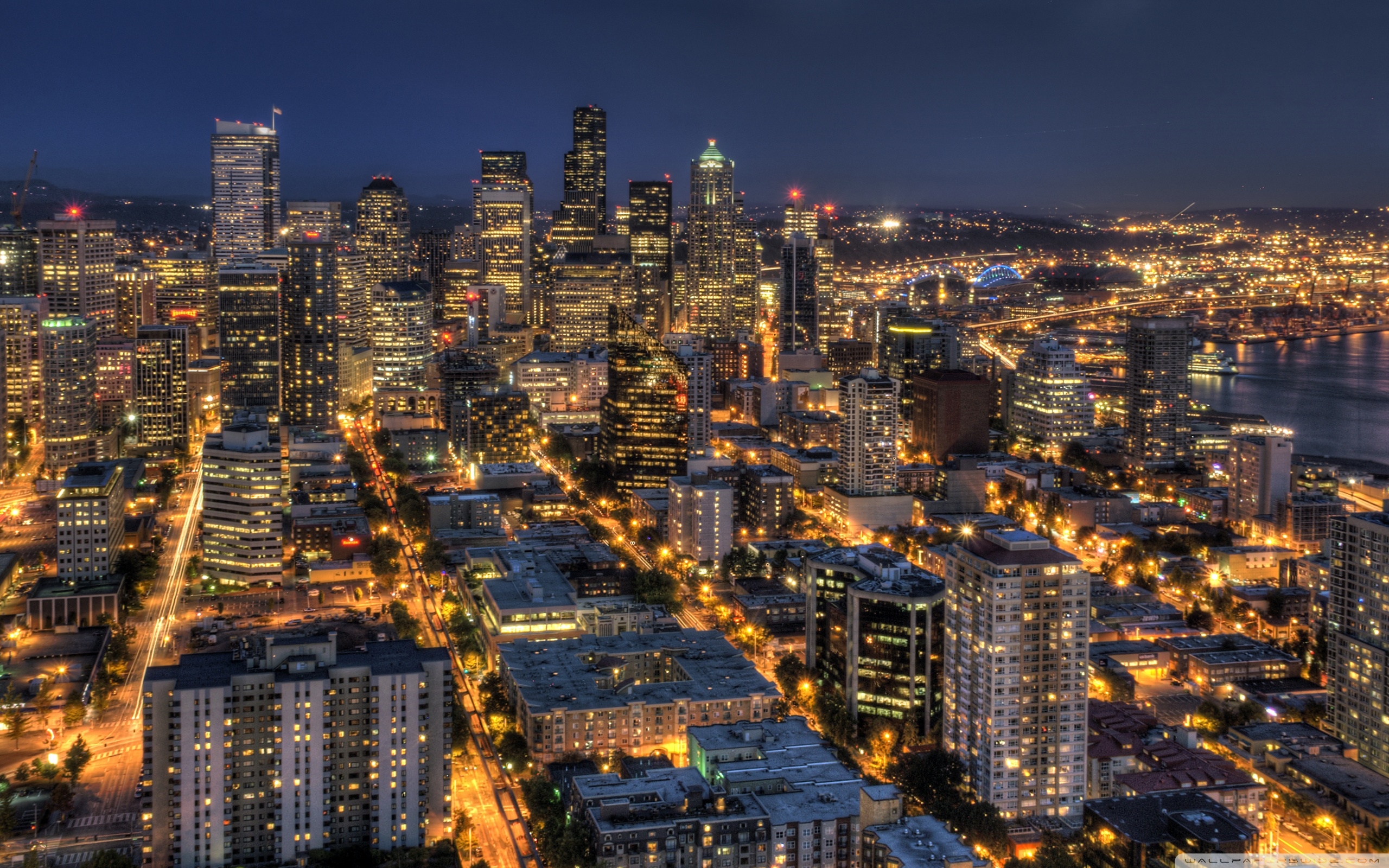 2560x1600 Seattle At Night From The Space Needle HDR ❤ 4K HD Desktop, Desktop