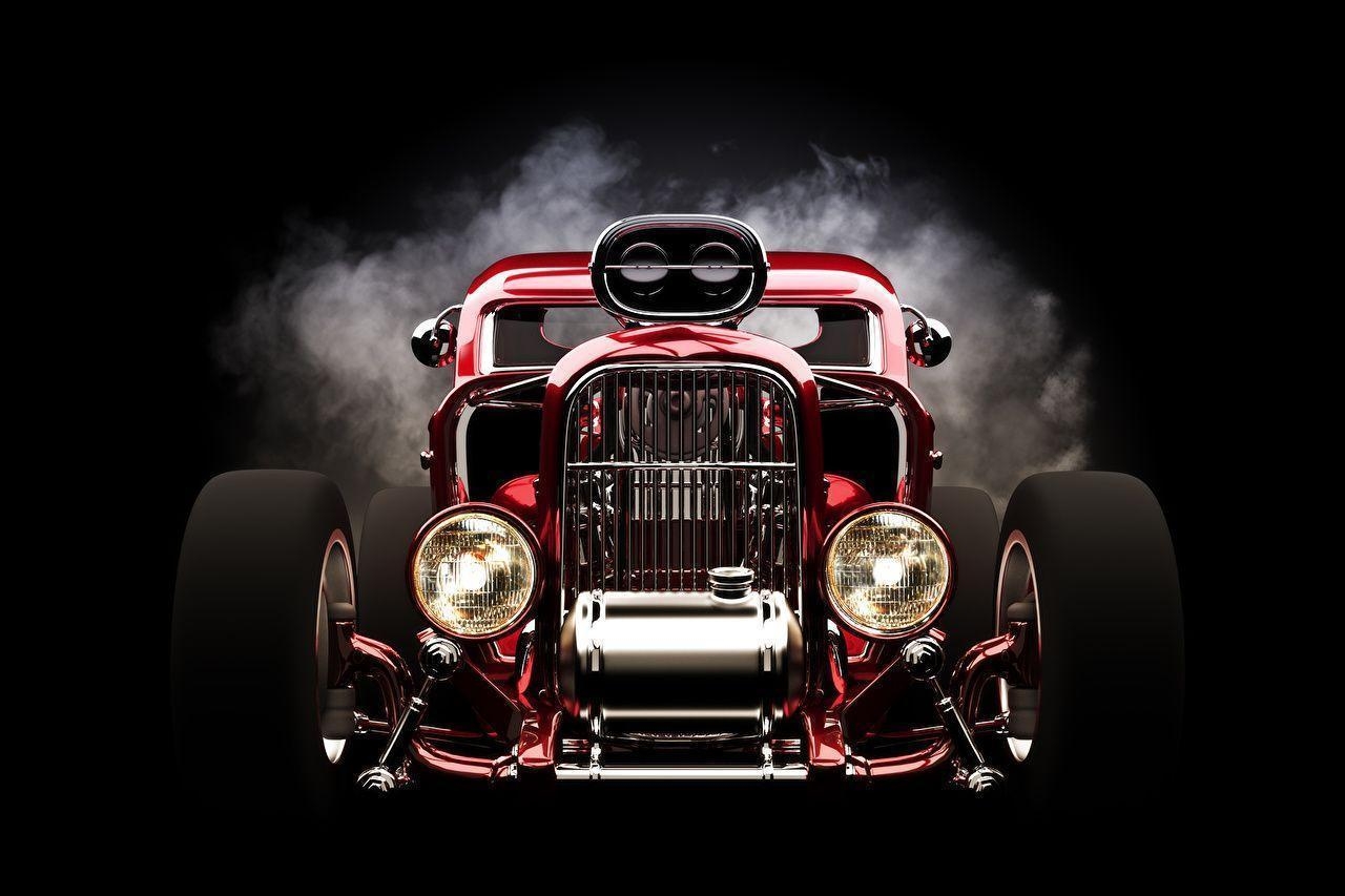 1280x860 Wallpaper Retro hot rod Front Headlights Red Cars Image, Desktop