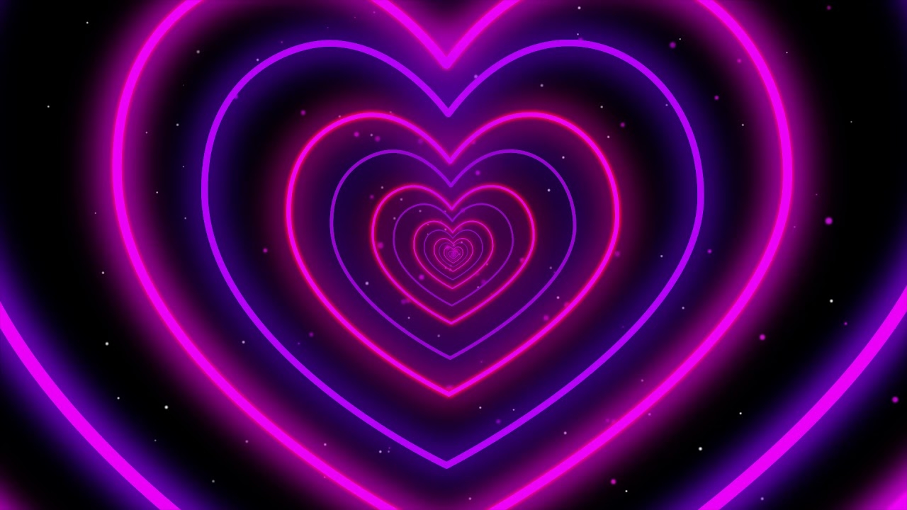 1280x720 Neon Lights Love Heart Tunnel Particles Backgroundk 60fps Tunnel Background, Desktop