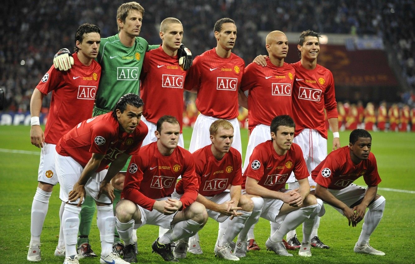 1340x850 Wallpaper cristiano ronaldo, rooney, Manchester United, old trafford, van der sar, winner, red devil, evra.ferdinand, champions league - for desktop, section спорт, Desktop