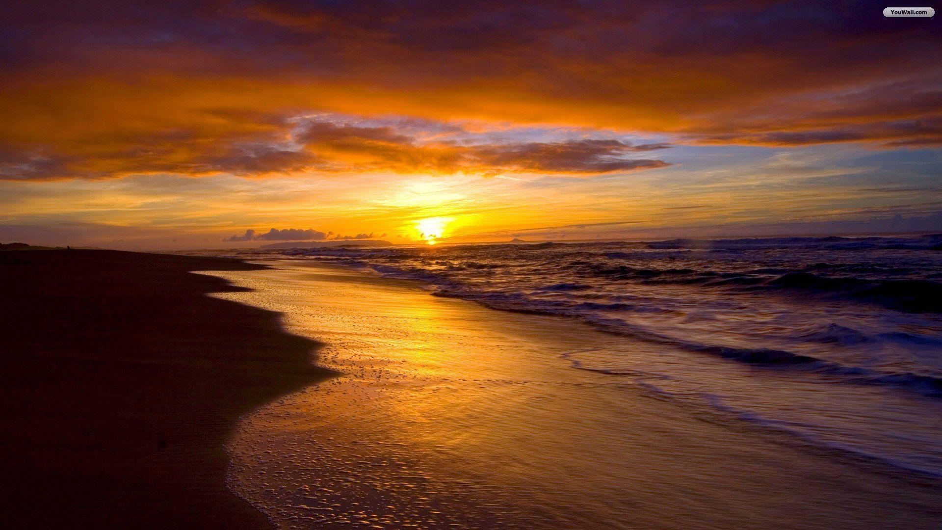 1920x1080 Beach Sunset 16881 HD Wallpaper in Beach n Tropical, Desktop