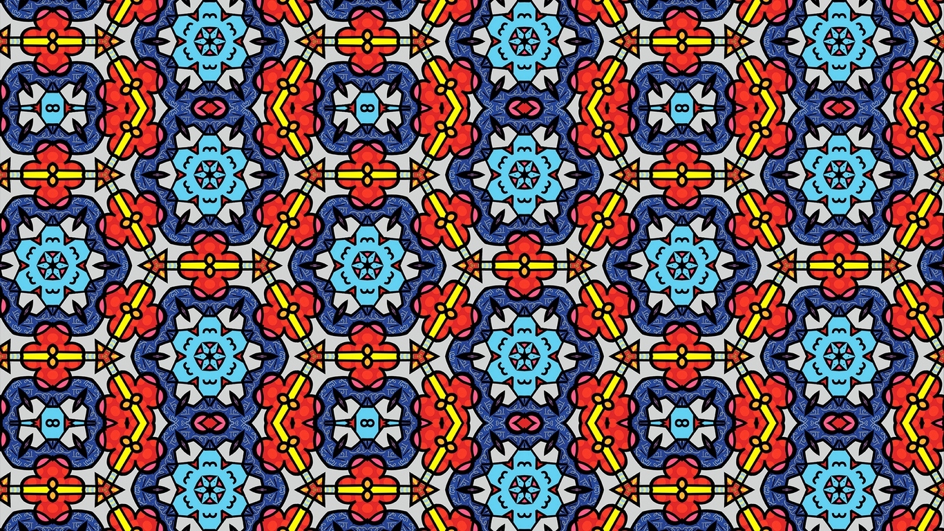 1370x770 Download wallpaper  kaleidoscope, patterns, shapes, colorful, Desktop