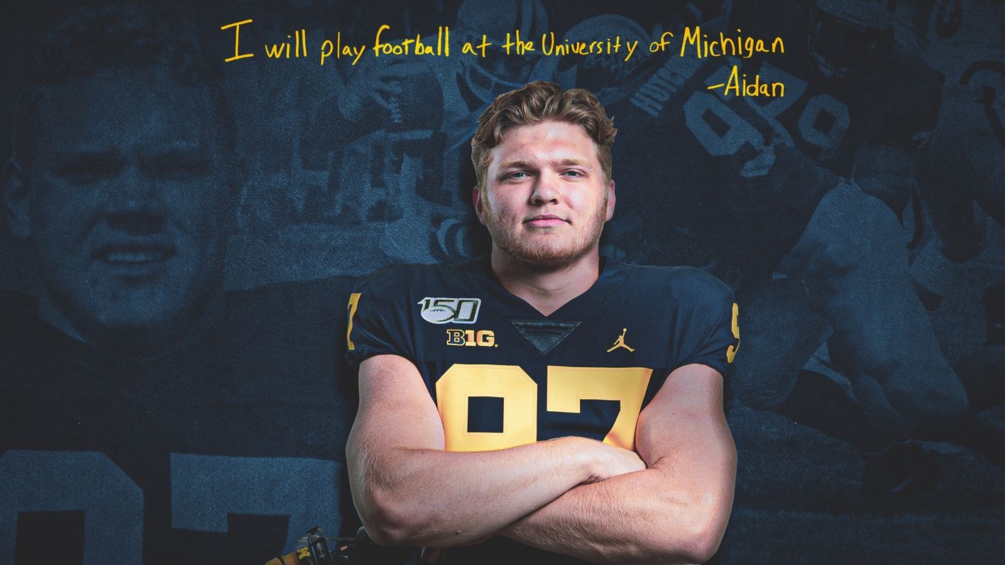 1420x800 Hutchinson Living Dream of Following in Father's Big Footsteps at Michigan of Michigan Athletics, Desktop