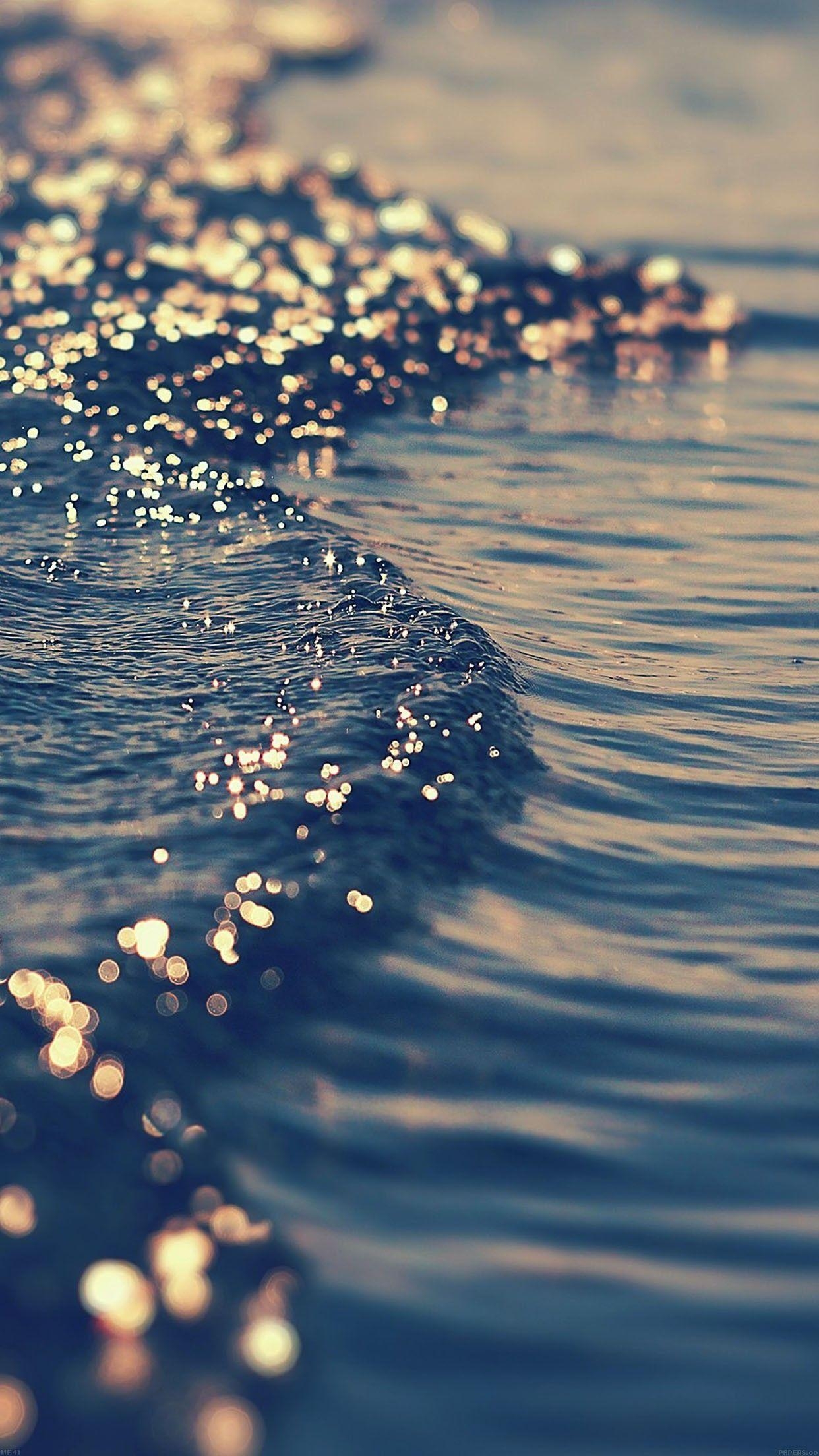 1250x2210 gold sea wave water sunset ocean nature iPhone 6 Plus Wallpaper, Phone