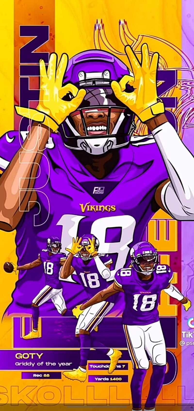 800x1690 Justin Jefferson Wallpaper Justin Jefferson Wallpaper with the keywords American Football, Background. Nfl football wallpaper, Nfl football art, Viking wallpaper, Phone