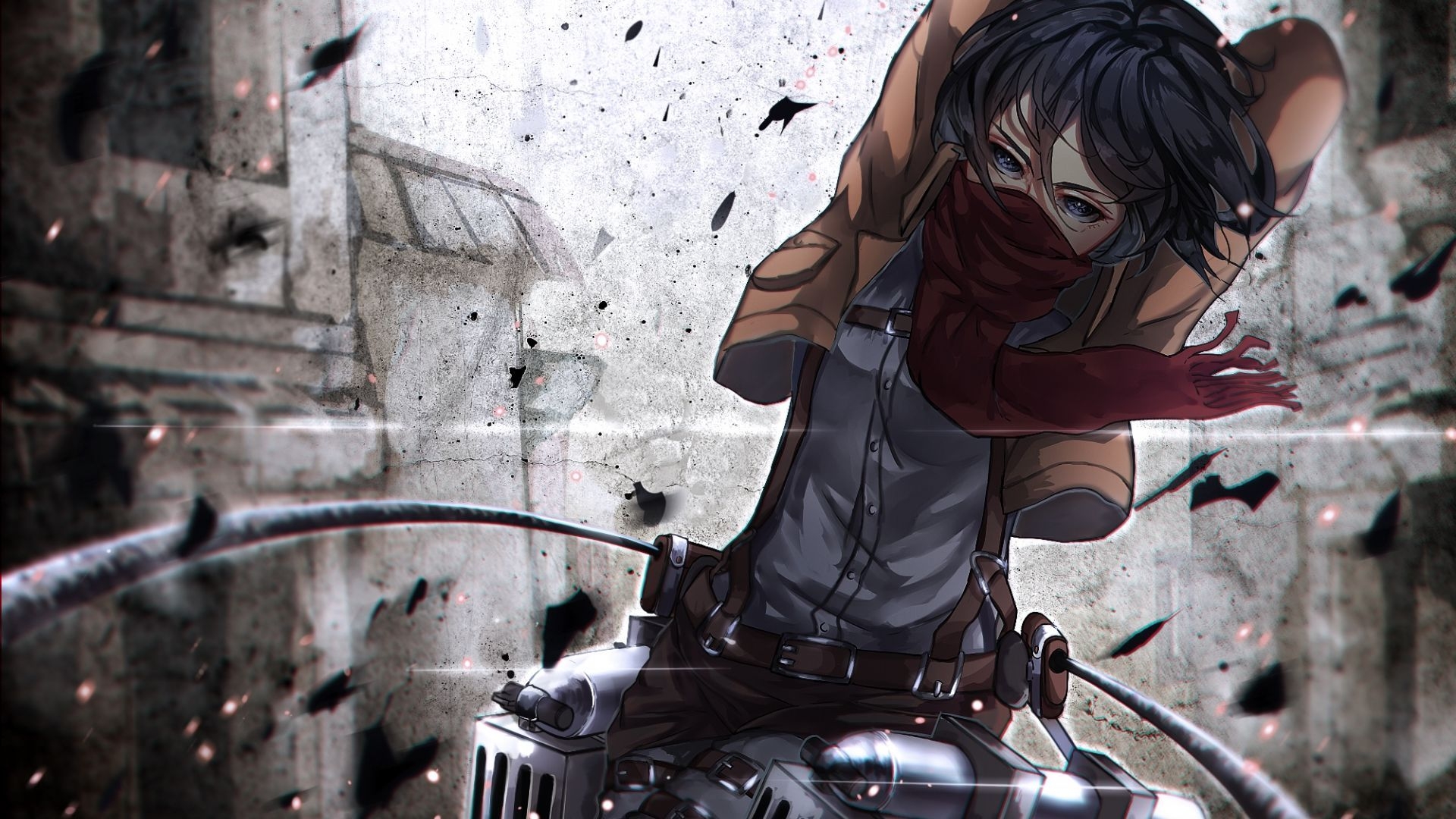 1920x1080 Desktop Wallpaper Mikasa Ackerman, Mask, Attack On Titan, Anime Girl, HD Image, Picture, Background, Be3395, Desktop