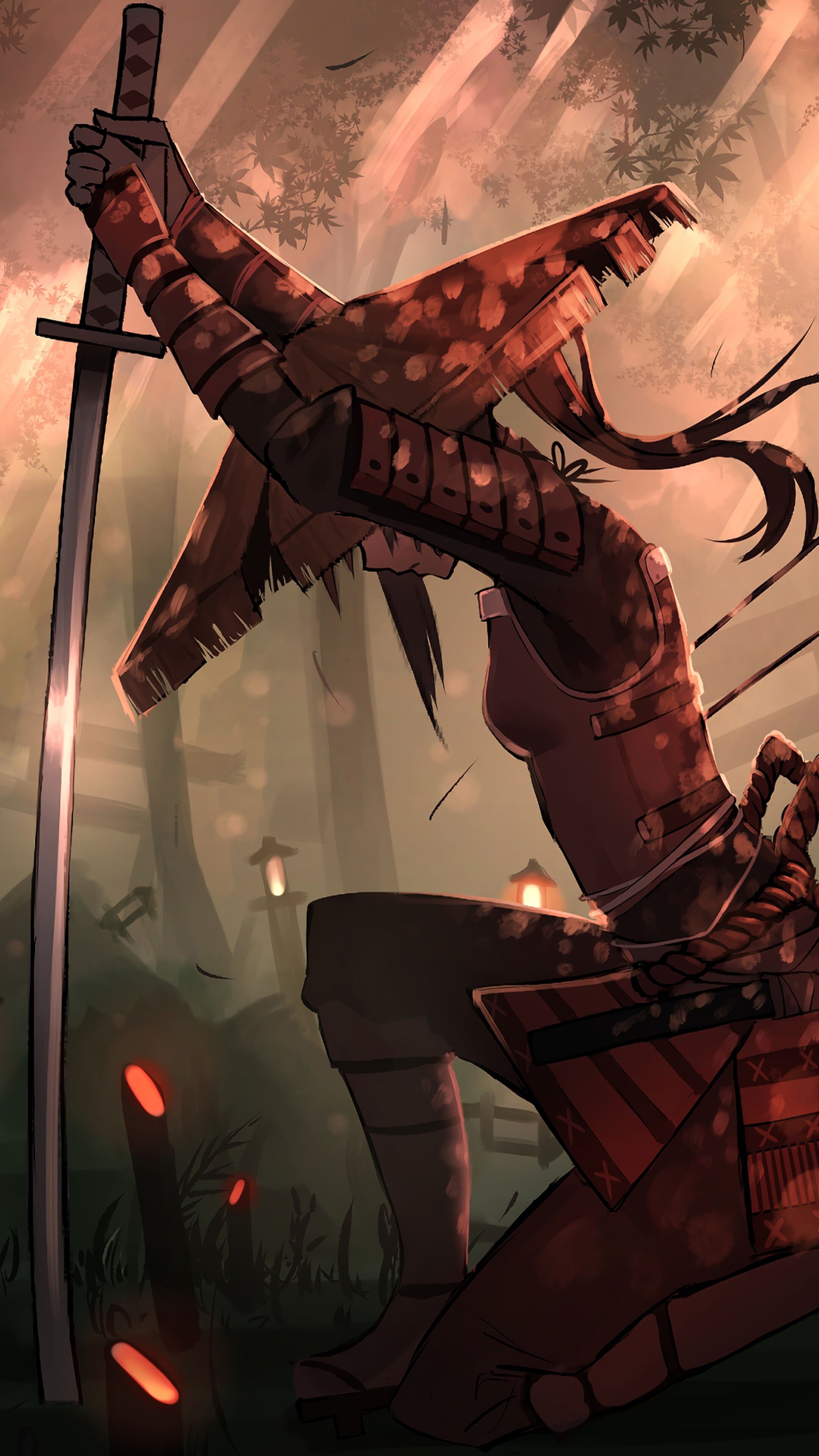 2160x3840 Samurai, Girl, Katana, Fantasy, Warrior, 4K phone HD Wallpaper, Image, Background, Photo and Picture, Phone