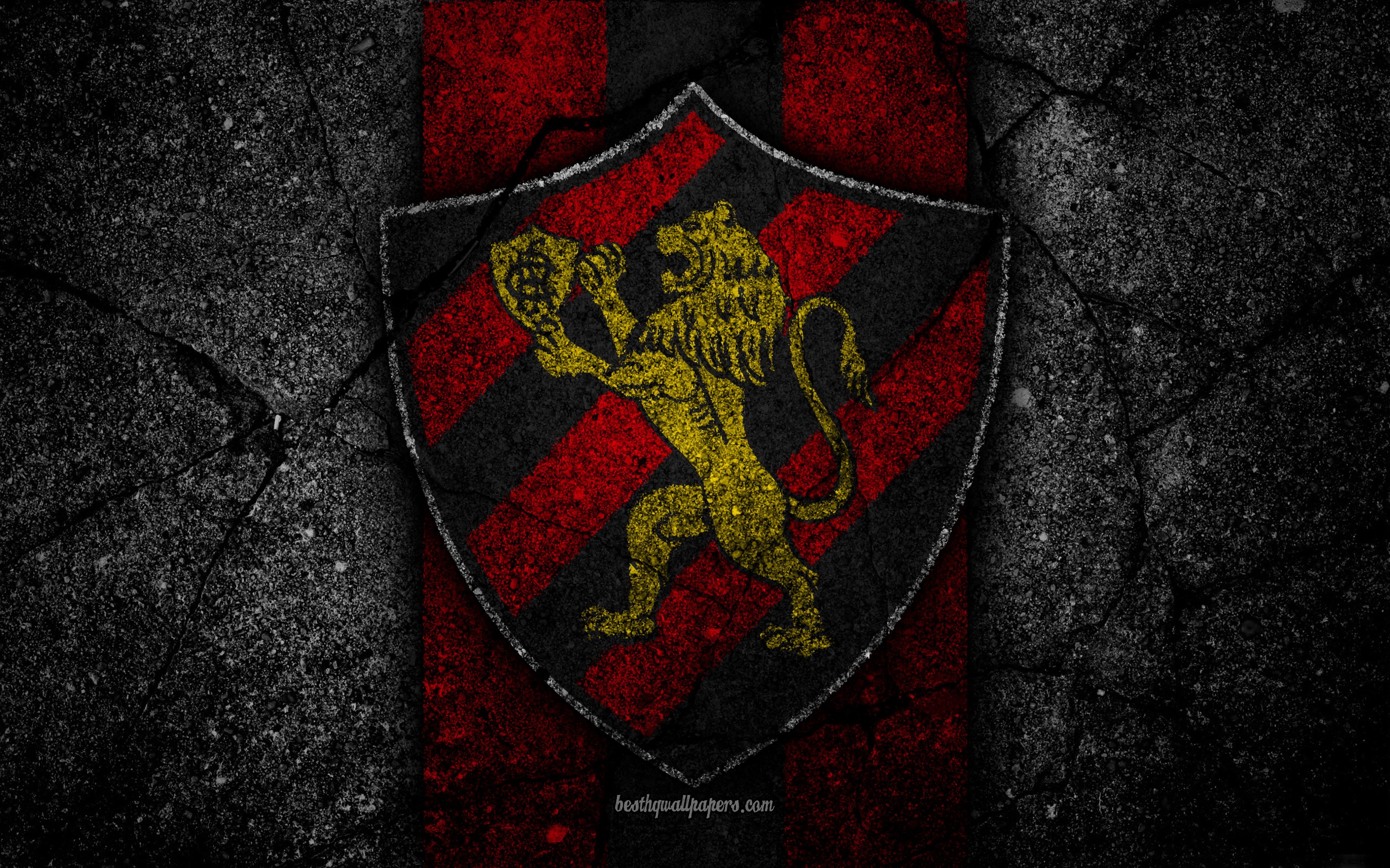 3840x2400 Download wallpaper 4k, Sport Recife FC, logo, Brazilian Seria A, soocer, black stone, Brazil, Sport Recife, football club, asphalt texture, FC Sport Recife for desktop with resolution. High Quality HD picture, Desktop