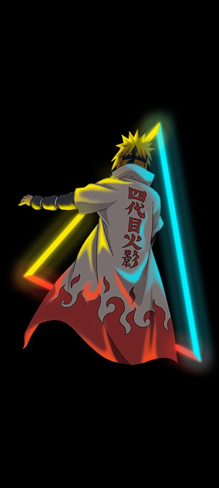 740x1640 Minato Neon, naruto, black, shippuden, simple, hokage, anime, HD mobile wallpaper. HD wallpaper, Background HD wallpaper, Anime, Phone