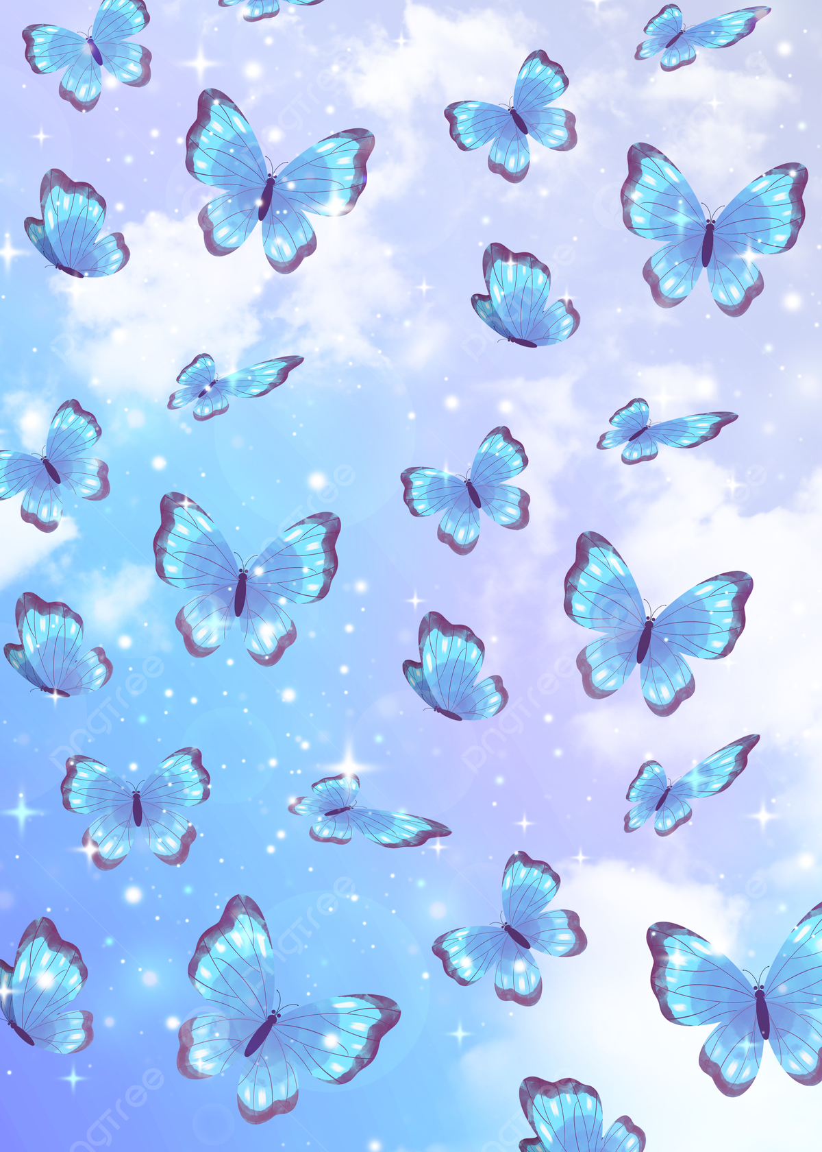 1200x1680 Blue Butterfly Texture Light Effect Colorful Butterfly Background Wallpaper Image For Free Download, Phone