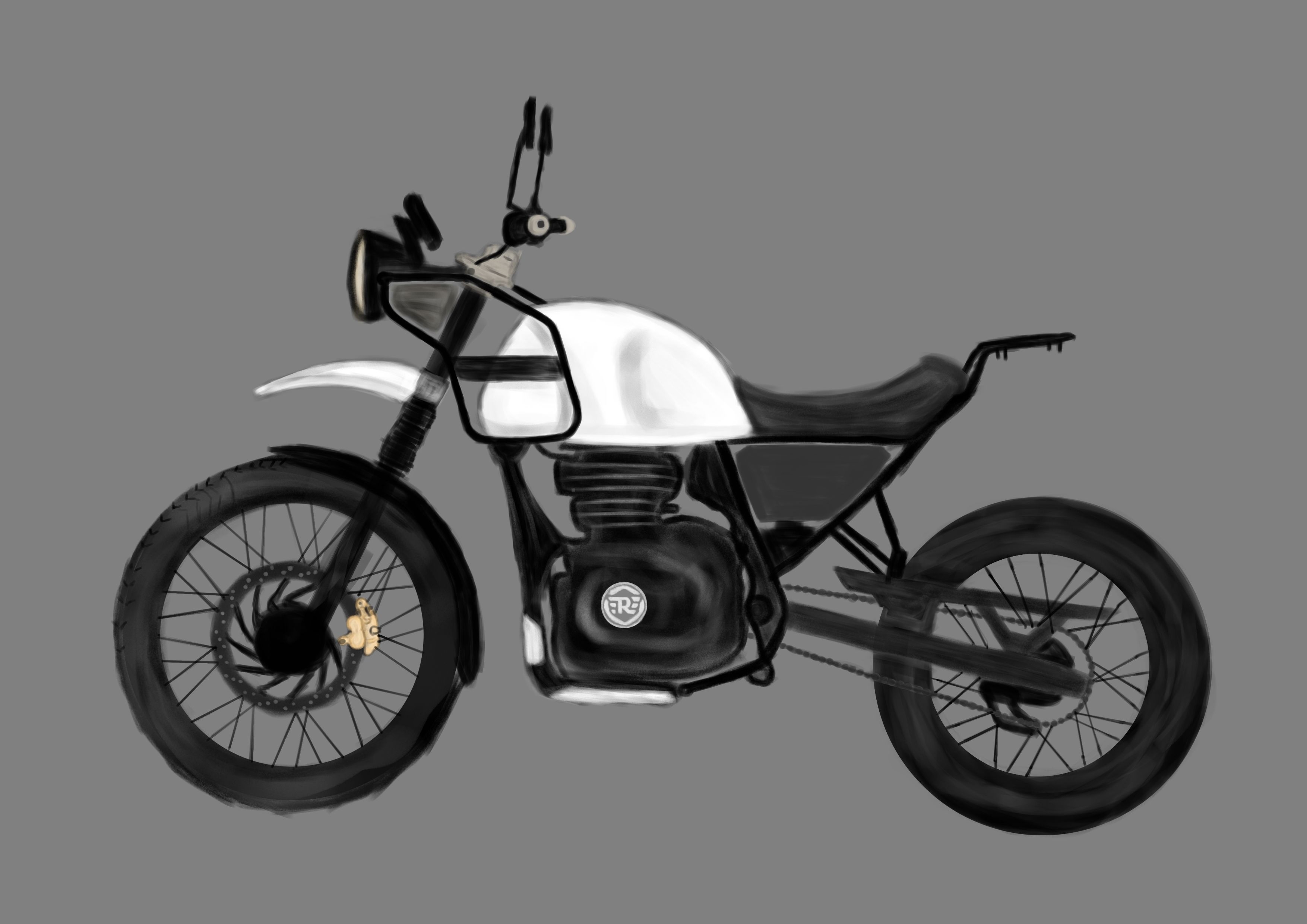 3510x2480 Digital Painting in Photohop. royal enfield himalayan. Bike sketch, Enfield himalayan, Motorbike art, Desktop