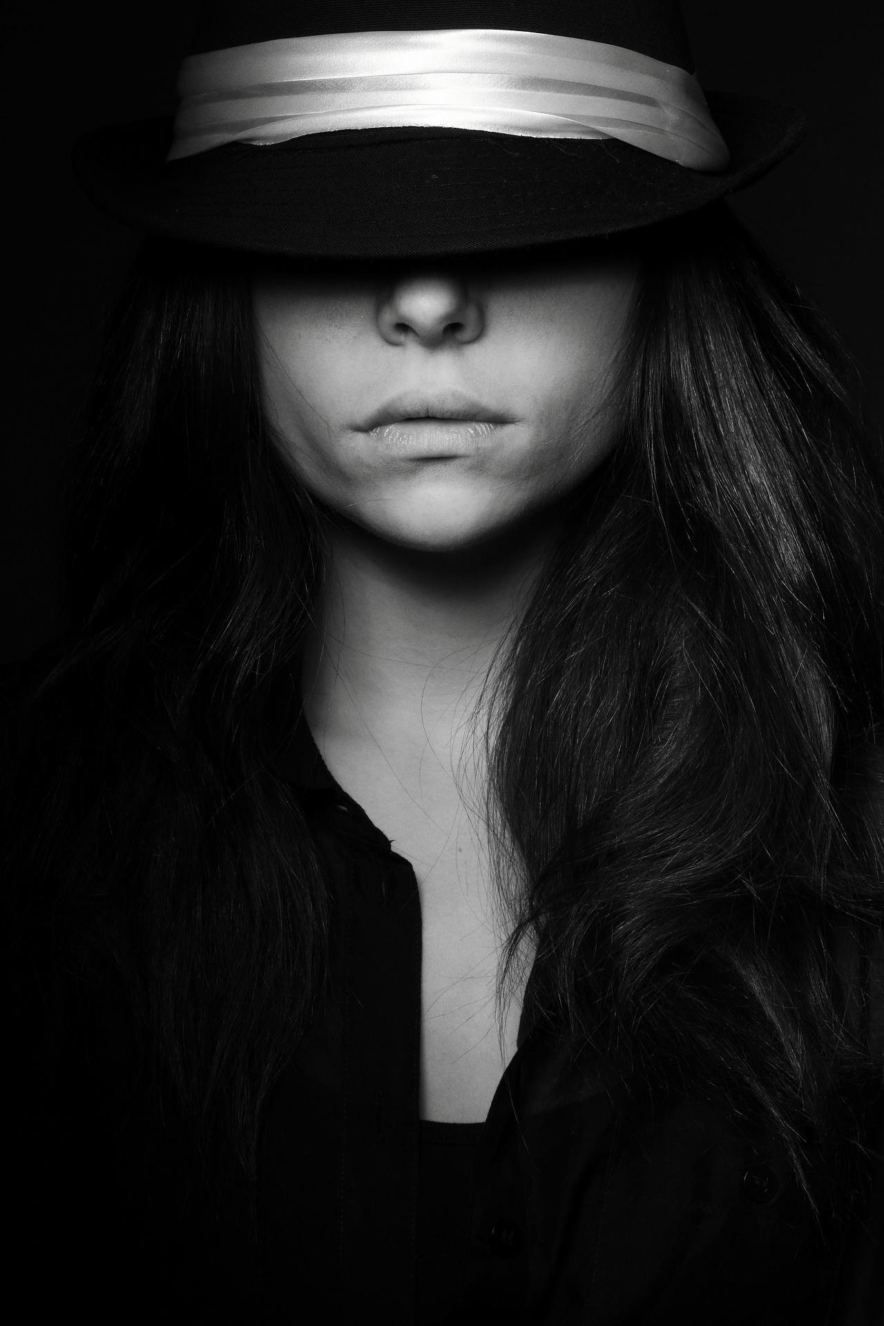 1280x1920 Girl Wallpaper in Black and White for Android, Phone