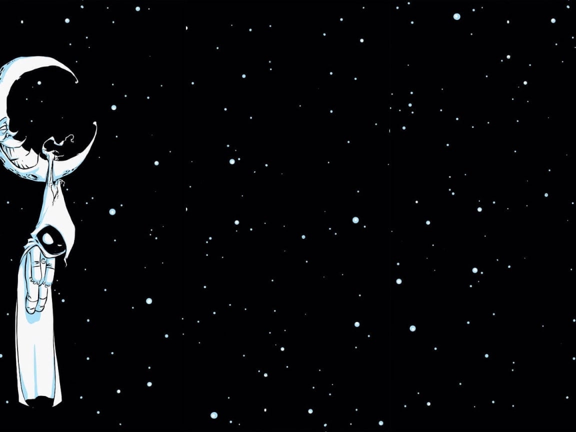 1160x870 Wallpaper Moon Knight Marvel Bw Stars Moon Hd, Cartooncomic • Wallpaper For You, Desktop