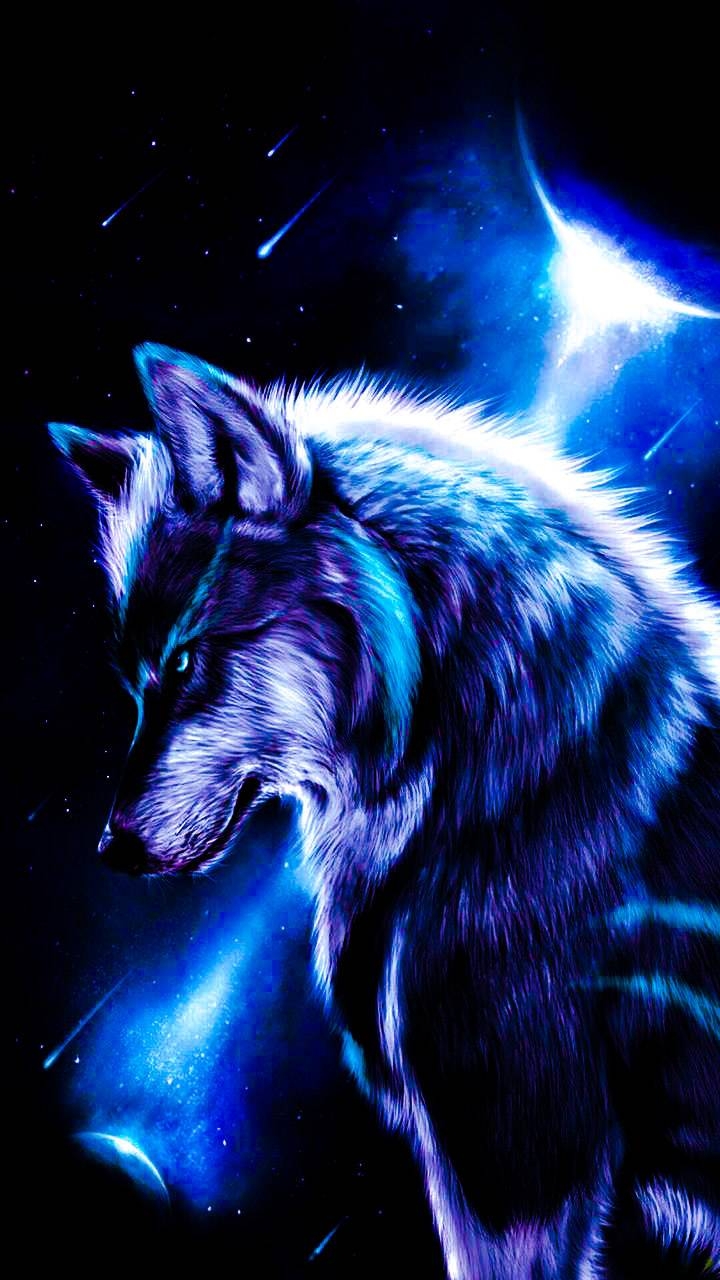 720x1280 Neon Blue Wolf Wallpaper Free Neon Blue Wolf Background, Phone