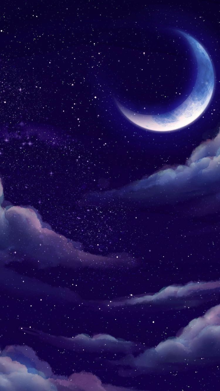 750x1340 Cute Moon Galaxy Wallpaper Free Cute Moon Galaxy Background, Phone