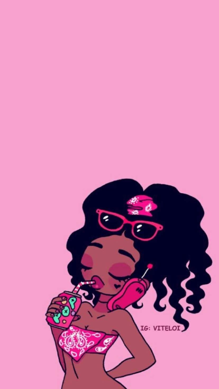 830x1480 Tumblr stickers. Black love art, Girls cartoon art, Black girl magic art, Phone