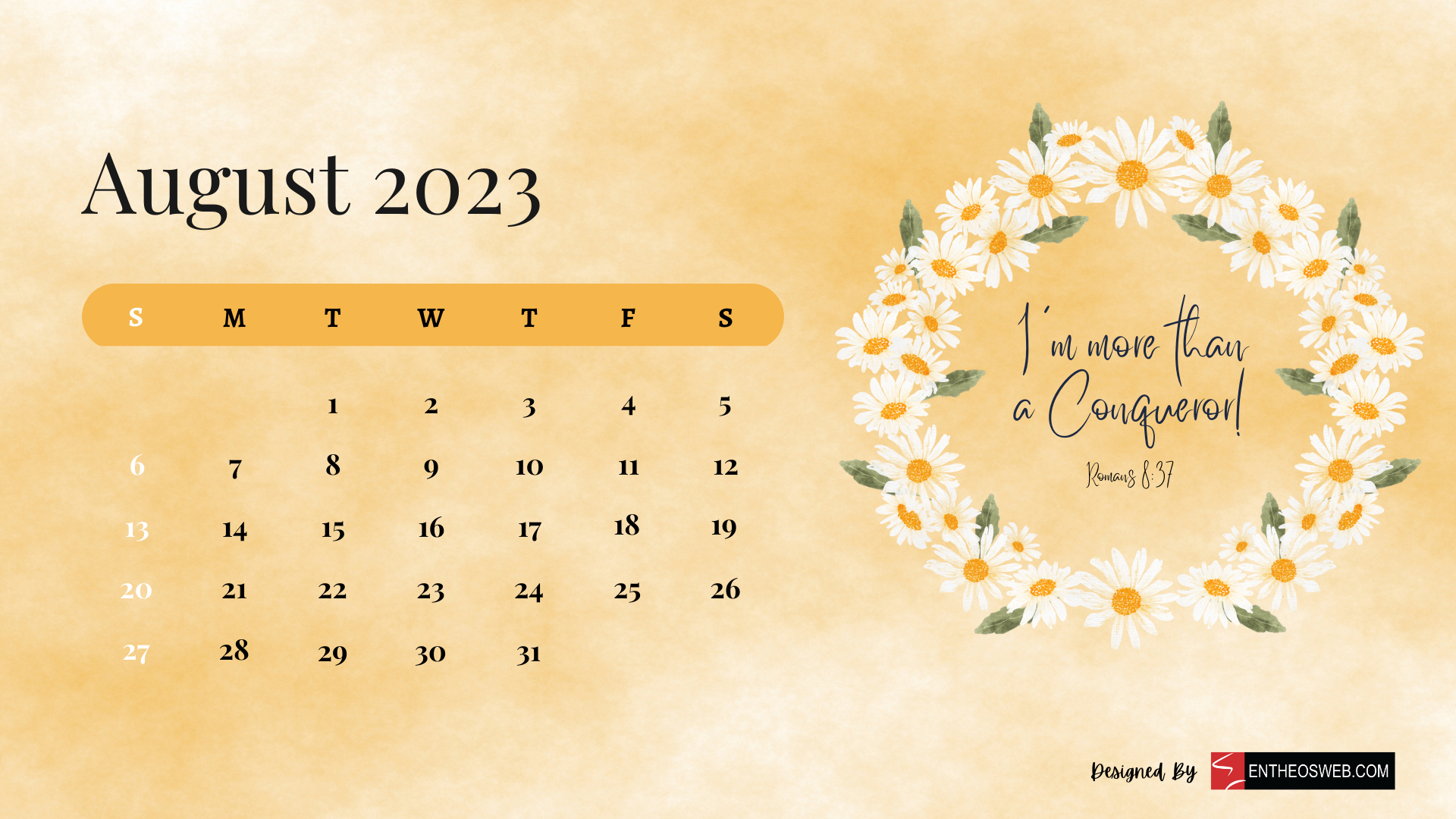 1920x1080 Christian Floral 2023 Calendar Desktop Wallpaper, Desktop