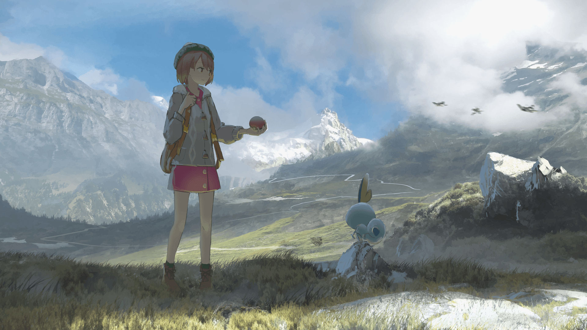 1920x1080 Wallpaper: In the Galar Mountains with Sobble, Desktop