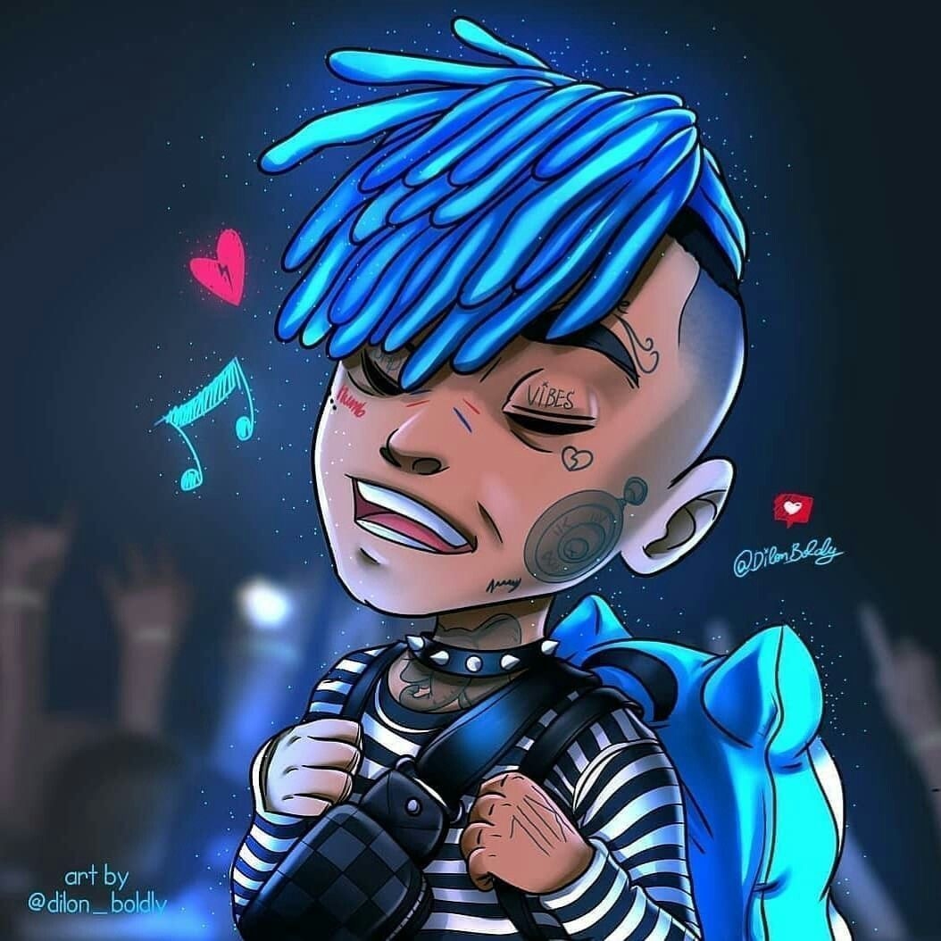 1060x1060 Rapper Xxxtentacion Cartoon Wallpaper, Phone