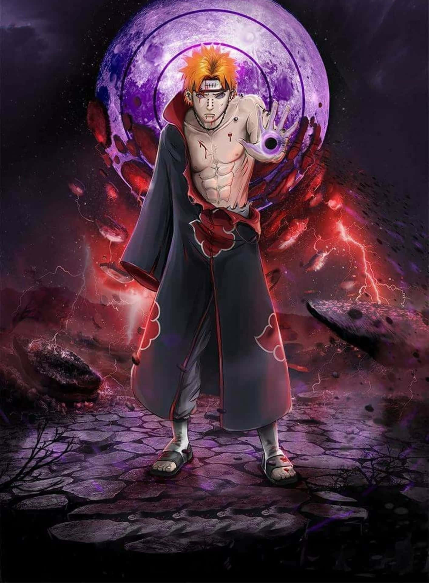 1420x1920 Naruto Pain Transforming 4k Wallpaper, Phone