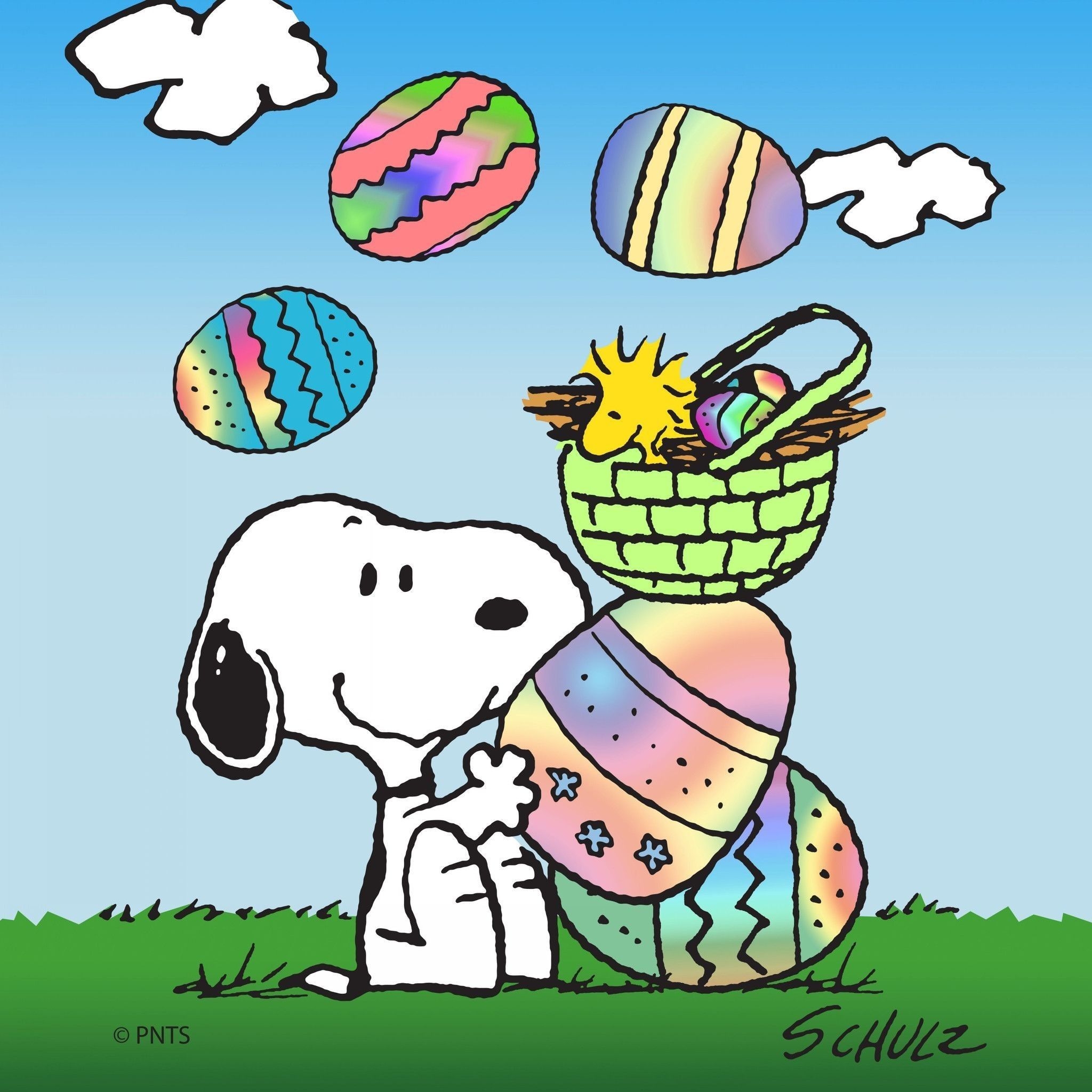 2050x2050 Snoopy Easter Wallpaper, Phone