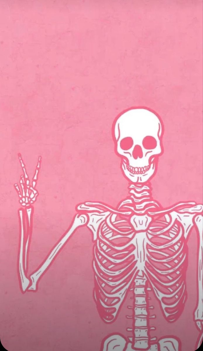 700x1200 Peaceful Pink Skeleton, Phone