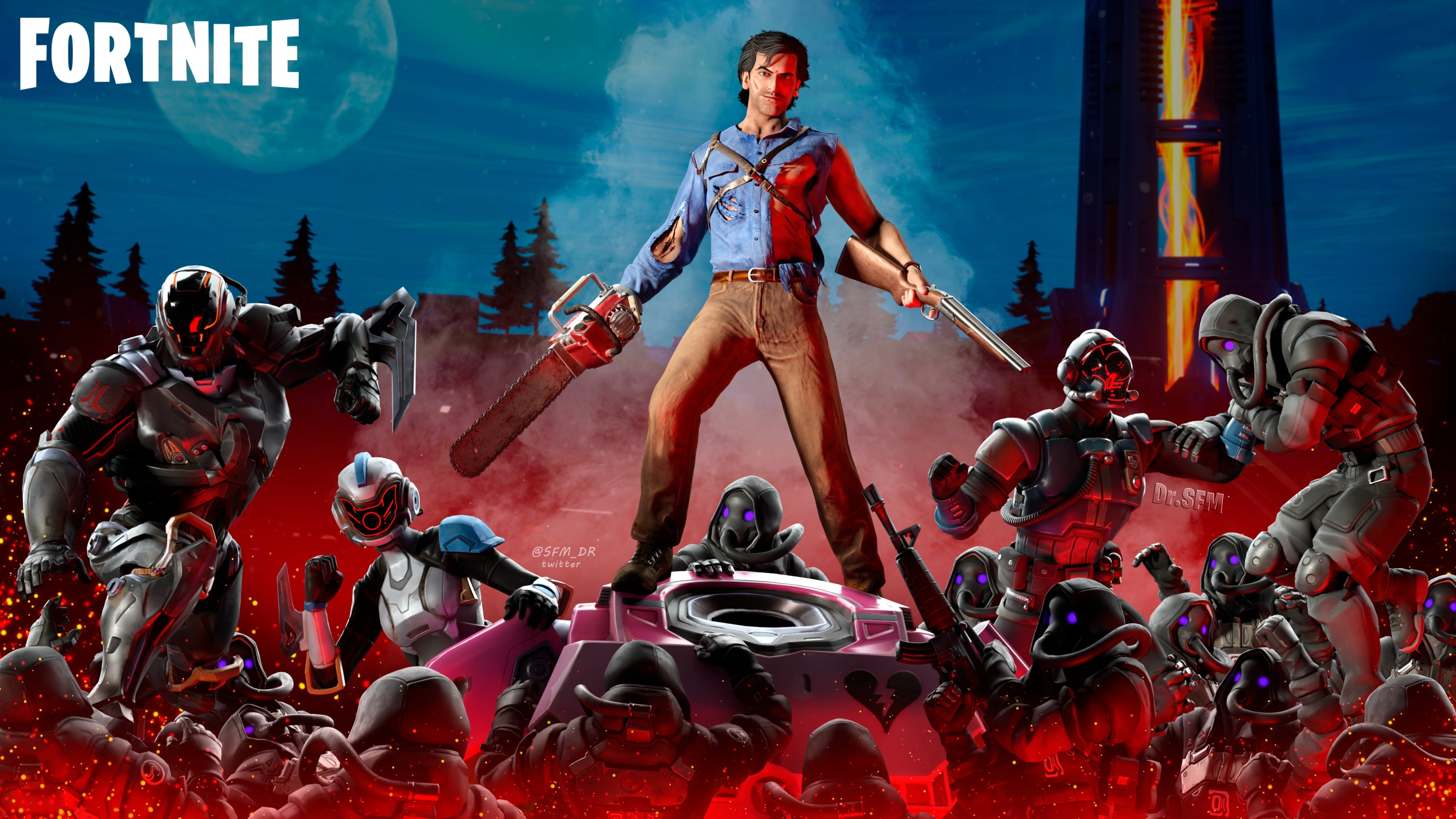 4100x2310 Ash Williams Fortnite wallpaper, Desktop