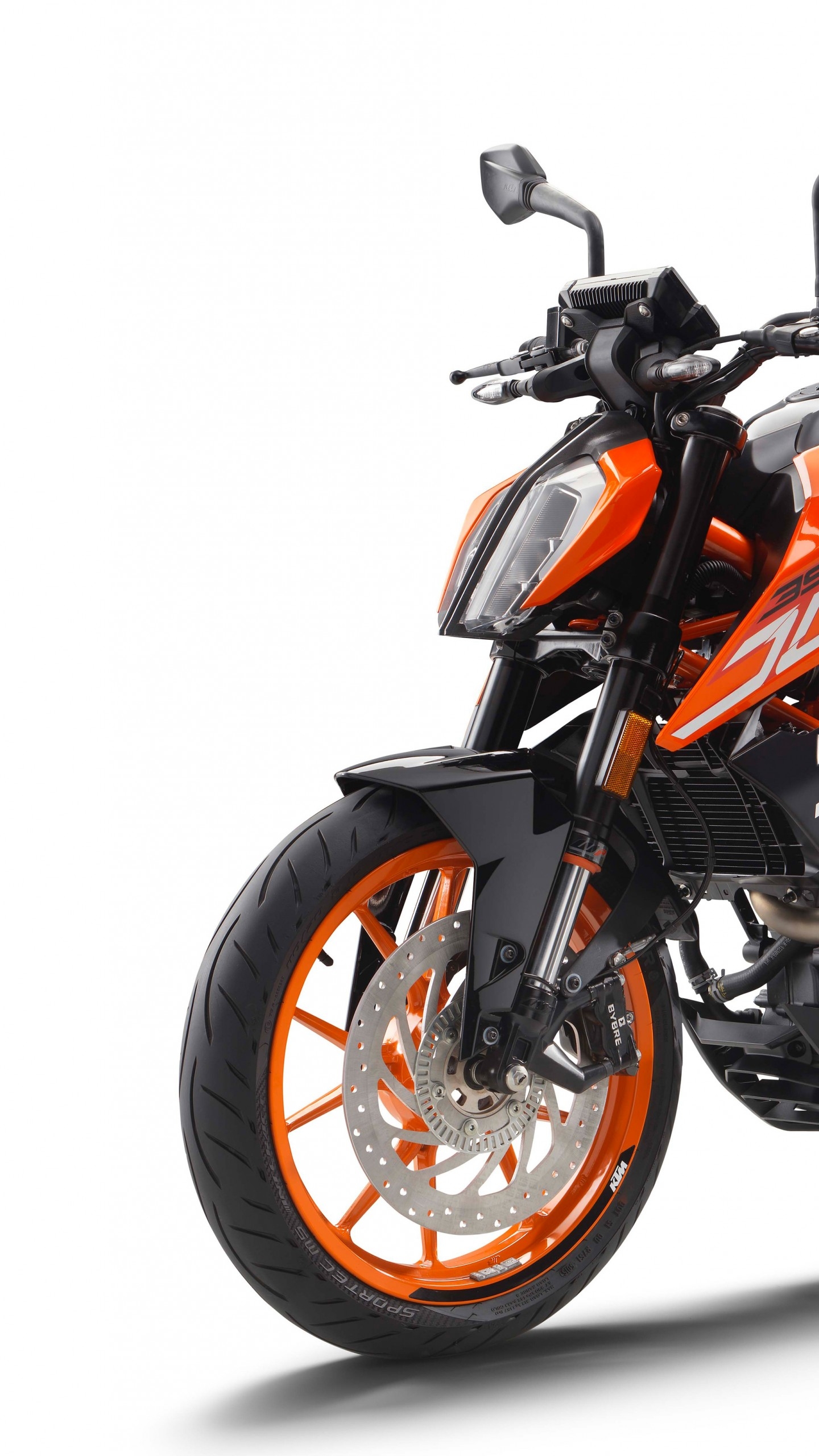 1440x2560 duke 390 wallpaper hd, land vehicle, vehicle, orange, motorcycle, spoke, Phone