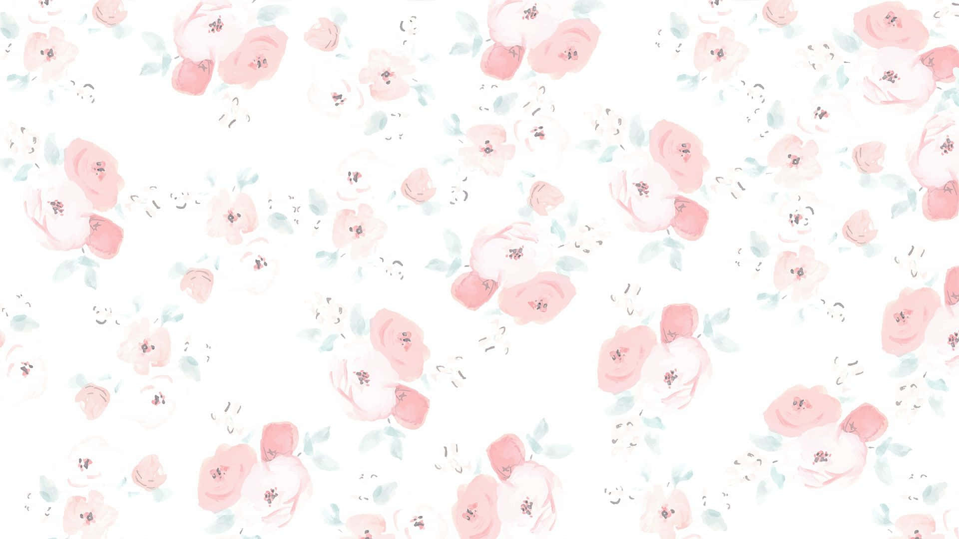 1920x1080 Download Floral Pattern Pastel Pink Aesthetic Computer Wallpaper, Desktop